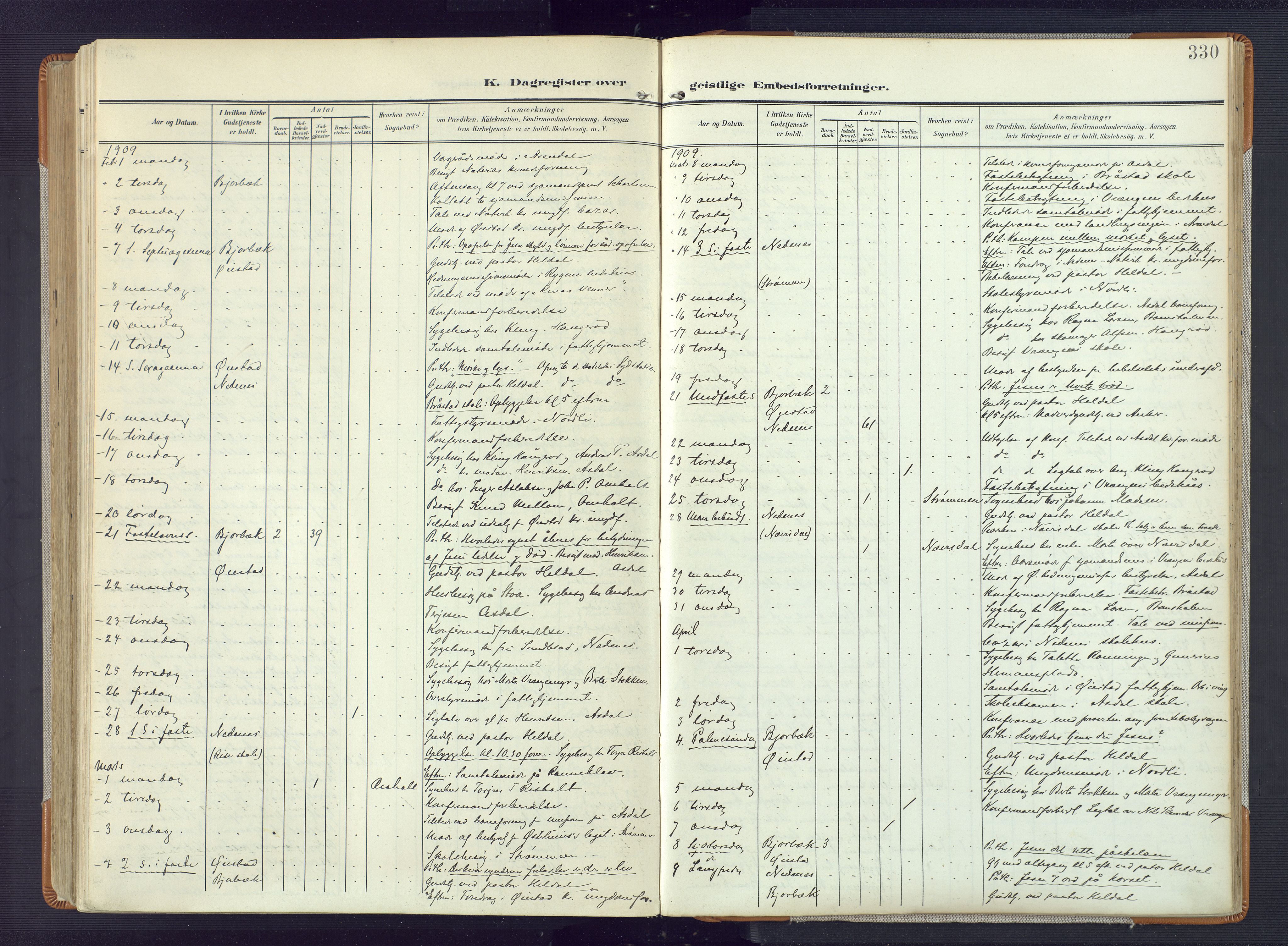 Øyestad sokneprestkontor, AV/SAK-1111-0049/F/Fa/L0019: Parish register (official) no. A 19, 1908-1922, p. 330