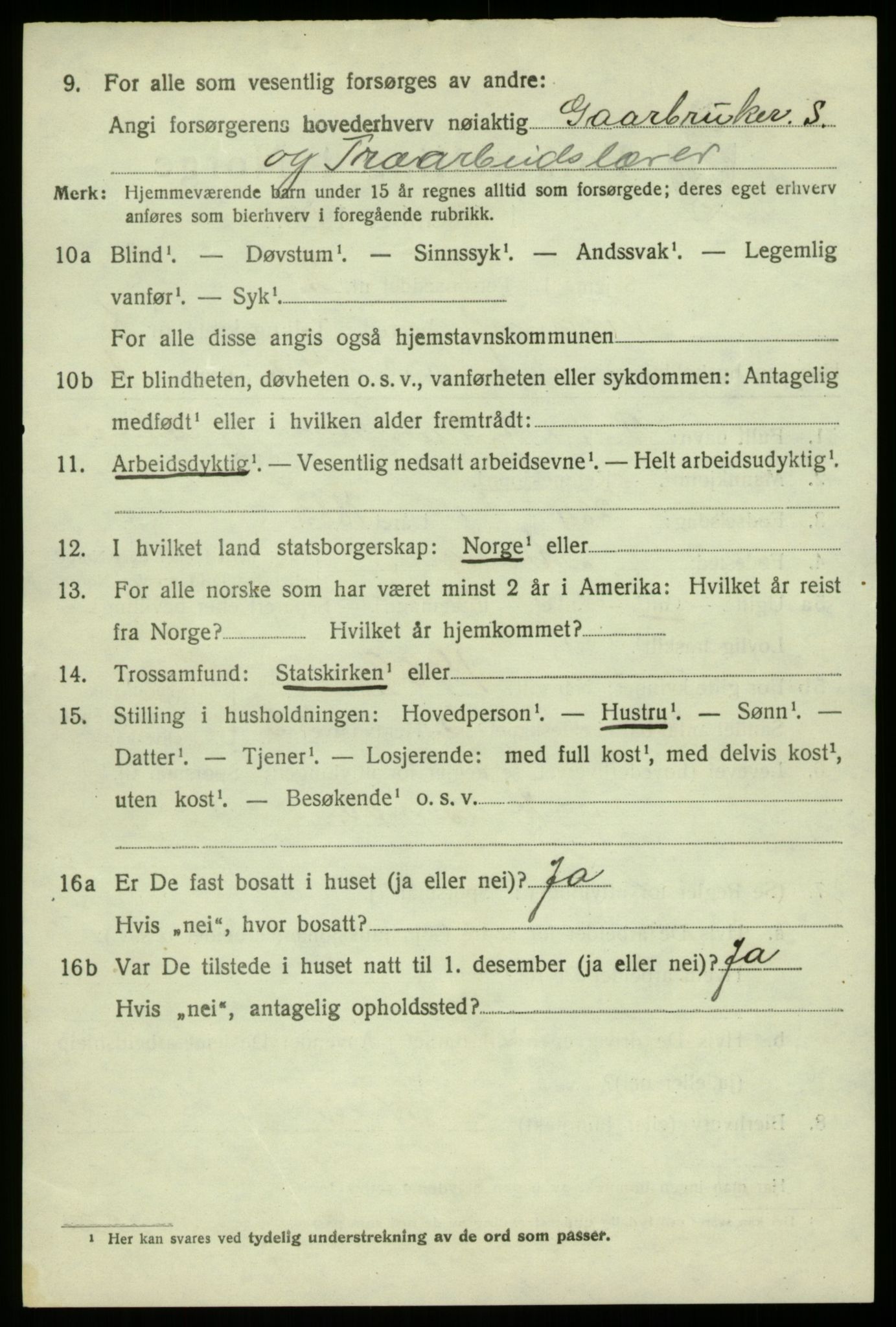 SAB, 1920 census for Alversund, 1920, p. 4839