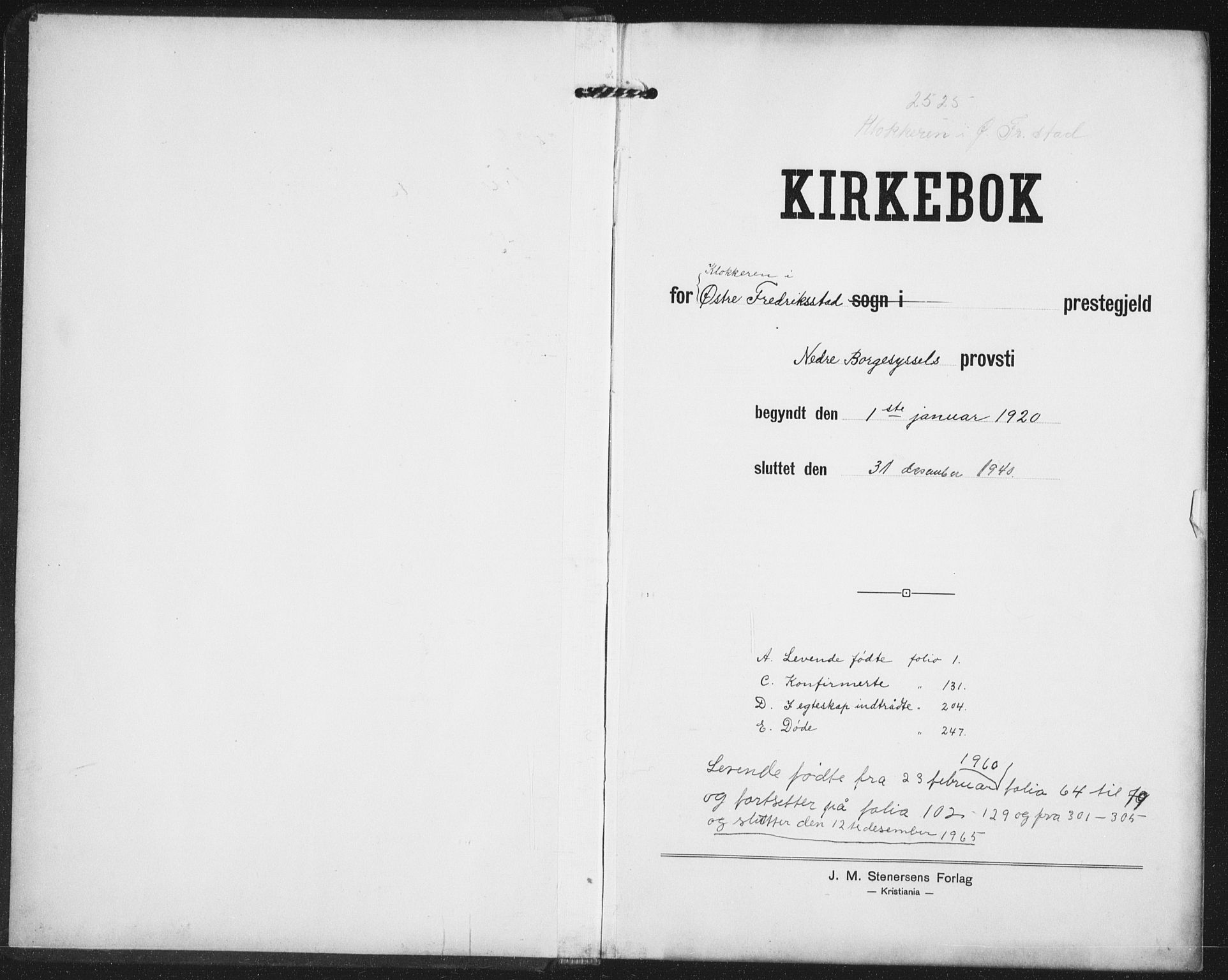 Østre Fredrikstad prestekontor Kirkebøker, SAO/A-10907/G/Ga/L0003: Parish register (copy) no. 3, 1920-1940