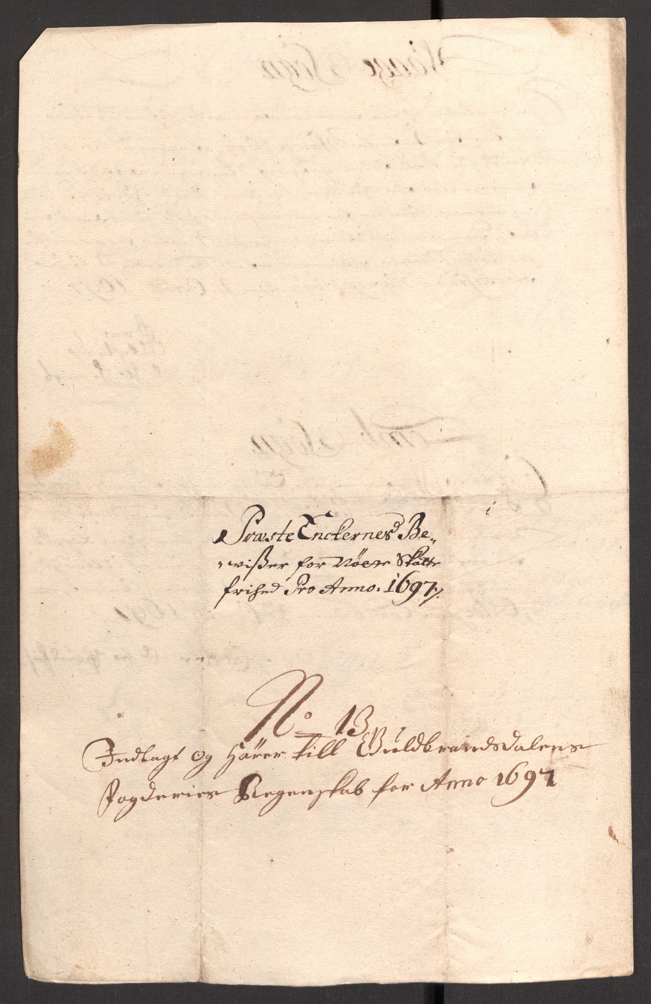 Rentekammeret inntil 1814, Reviderte regnskaper, Fogderegnskap, RA/EA-4092/R17/L1170: Fogderegnskap Gudbrandsdal, 1696-1697, p. 319