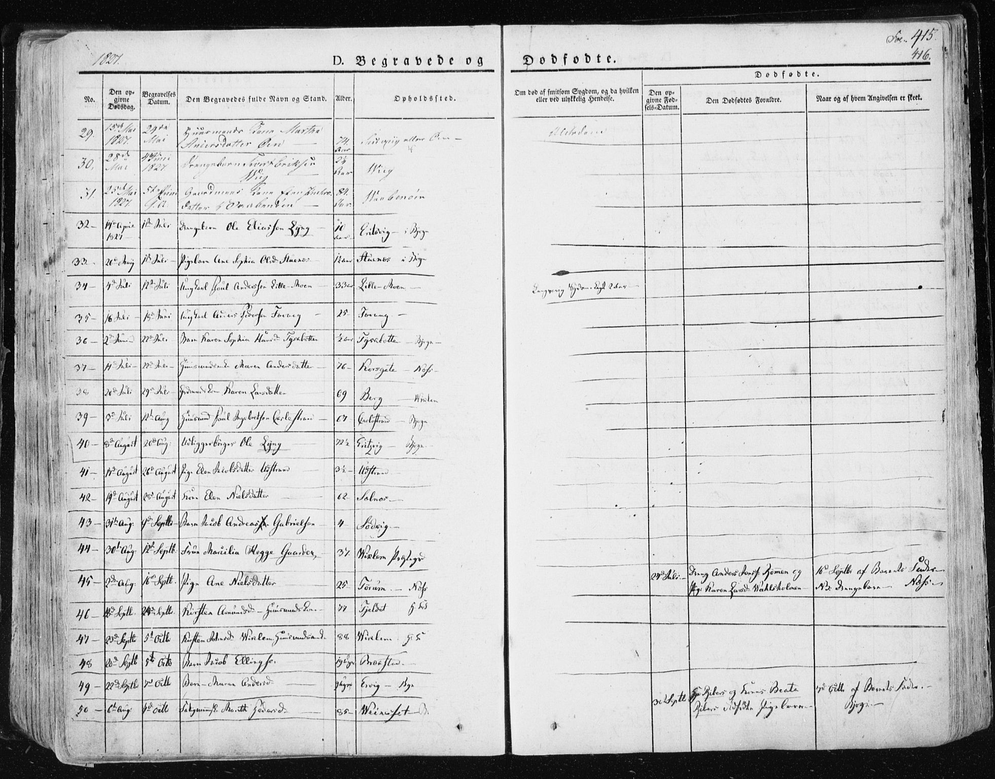 Ministerialprotokoller, klokkerbøker og fødselsregistre - Sør-Trøndelag, SAT/A-1456/659/L0735: Parish register (official) no. 659A05, 1826-1841, p. 415