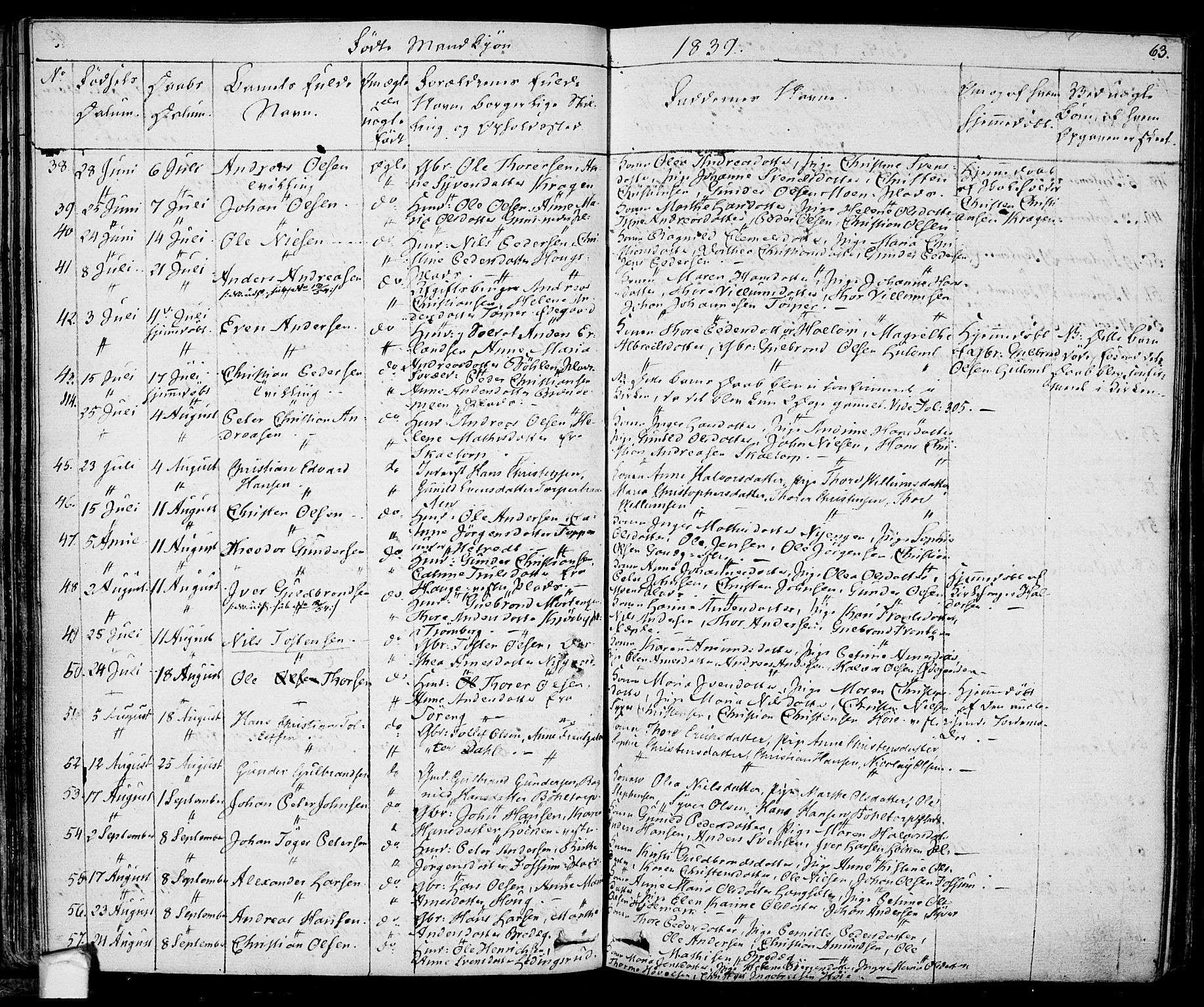 Eidsberg prestekontor Kirkebøker, AV/SAO-A-10905/F/Fa/L0008: Parish register (official) no. I 8, 1832-1848, p. 63