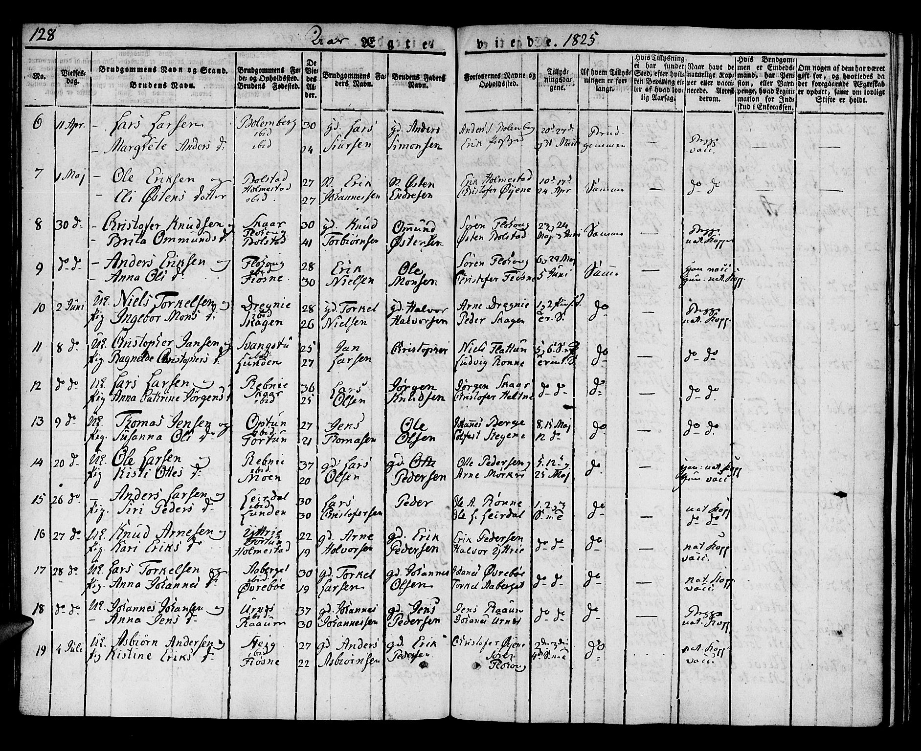 Luster sokneprestembete, SAB/A-81101/H/Haa/Haaa/L0004: Parish register (official) no. A 4, 1821-1832, p. 128