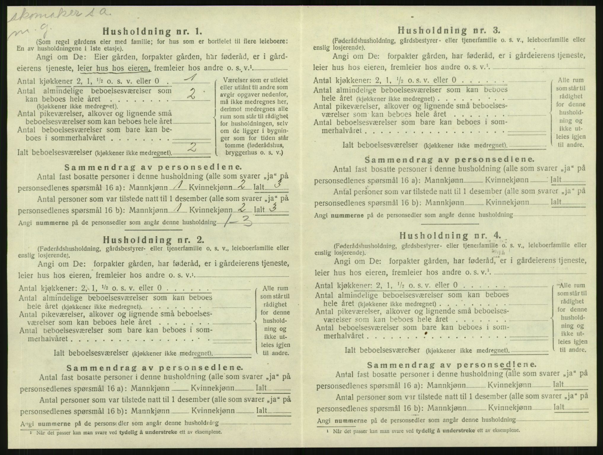 SAT, 1920 census for Stod, 1920, p. 23