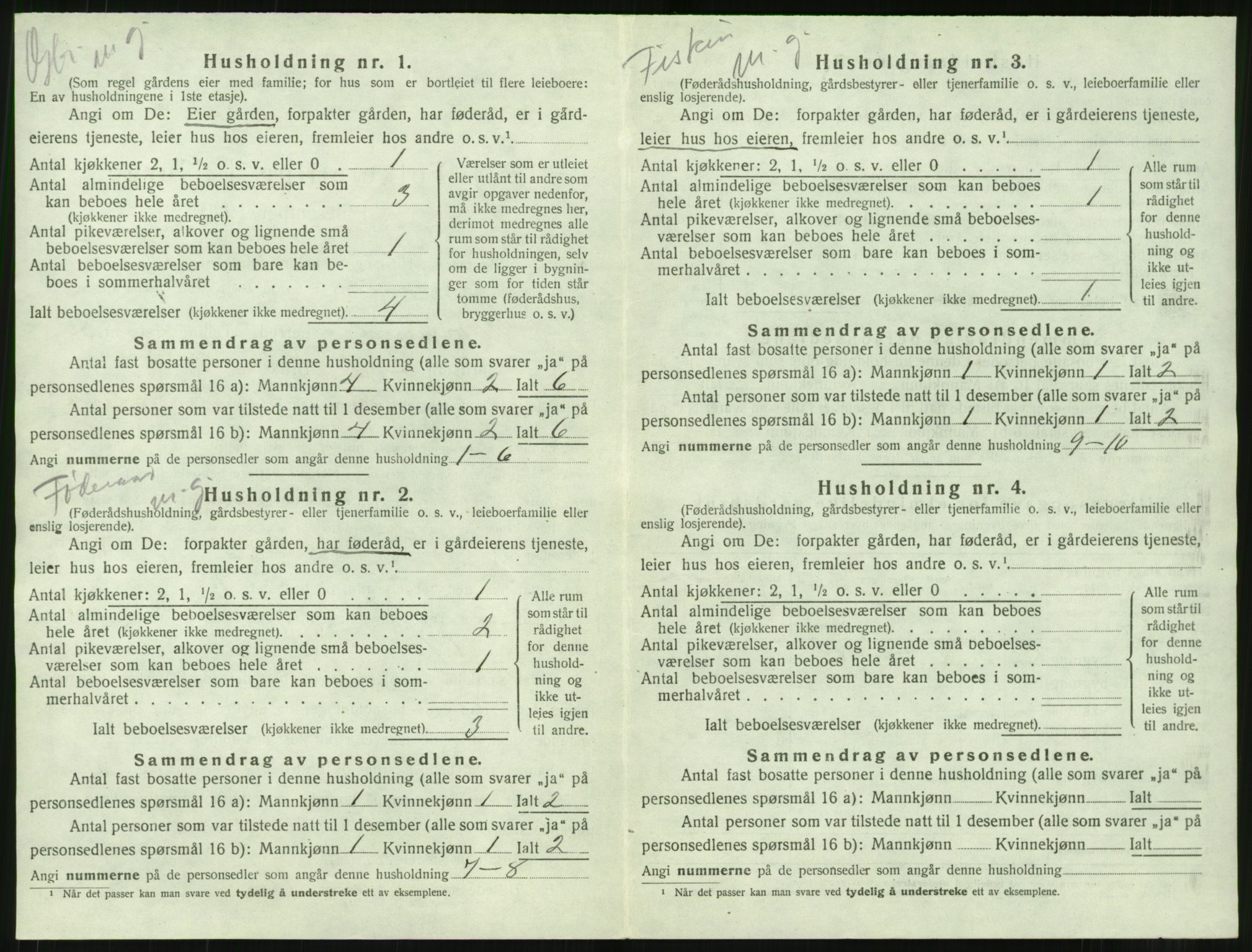 SAT, 1920 census for Borgund, 1920, p. 2395