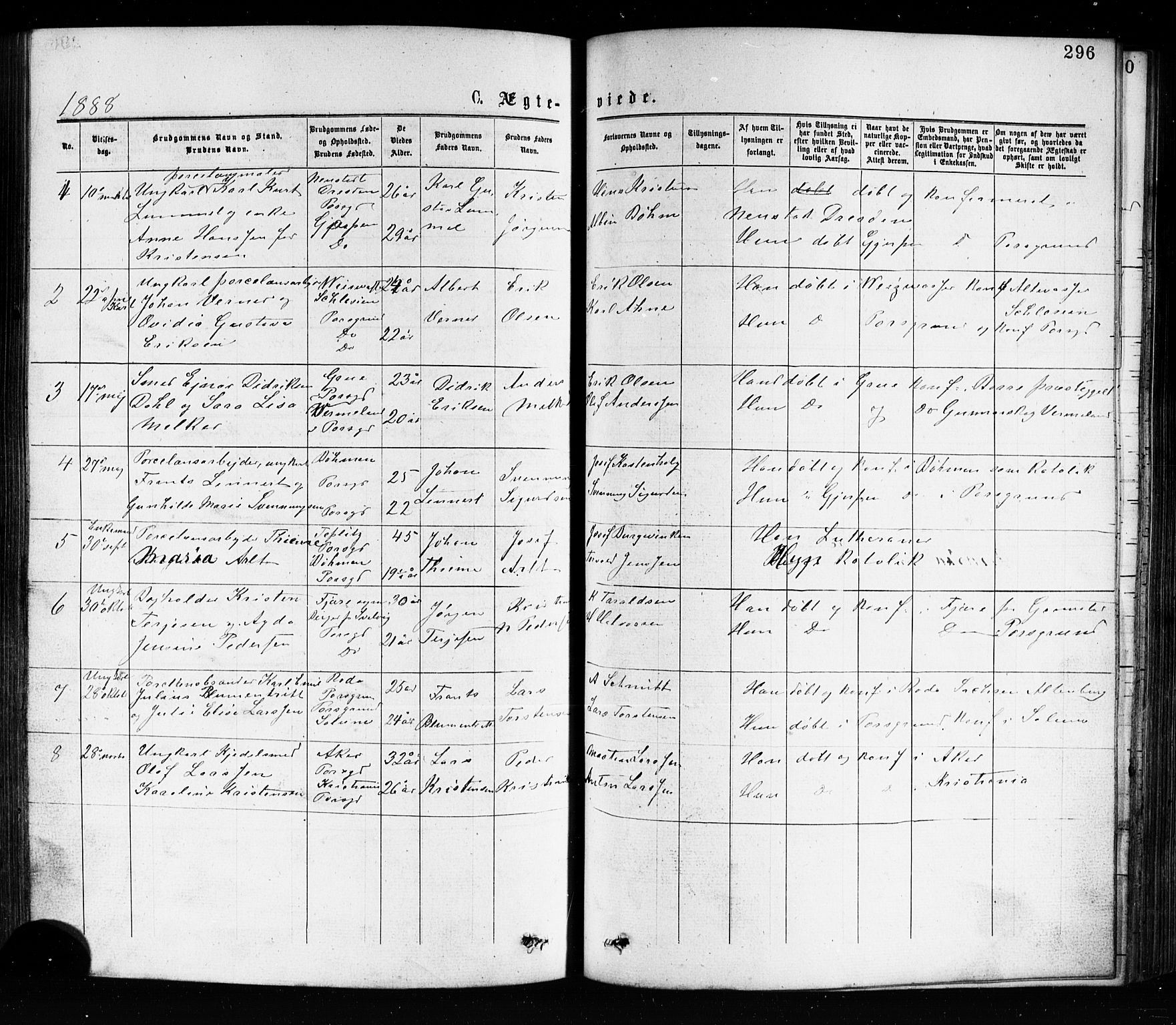 Porsgrunn kirkebøker , SAKO/A-104/G/Ga/L0003: Parish register (copy) no. I 3, 1877-1915, p. 296