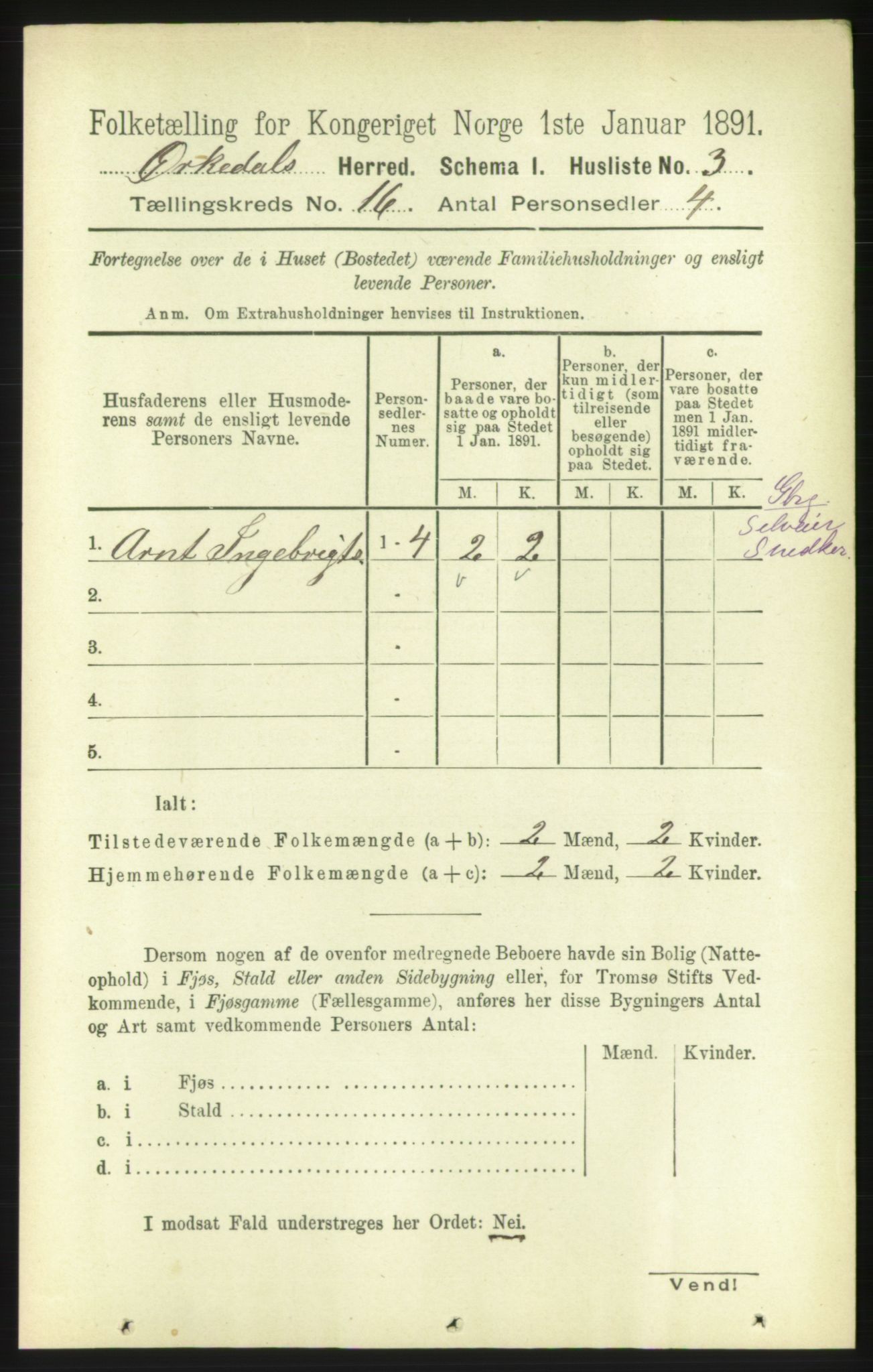 RA, 1891 census for 1638 Orkdal, 1891, p. 7120