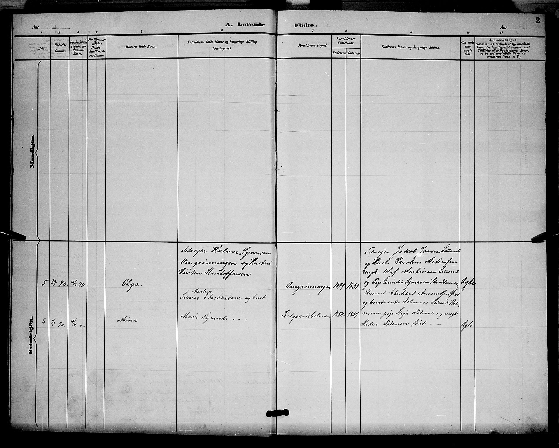 Åsnes prestekontor, AV/SAH-PREST-042/H/Ha/Hab/L0001: Parish register (copy) no. 1, 1890-1891, p. 2