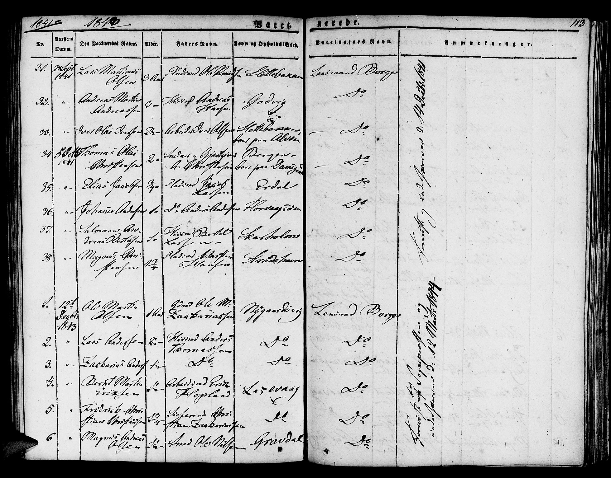 Askøy Sokneprestembete, SAB/A-74101/H/Ha/Haa/Haaa/L0004: Parish register (official) no. A 4, 1825-1845, p. 313
