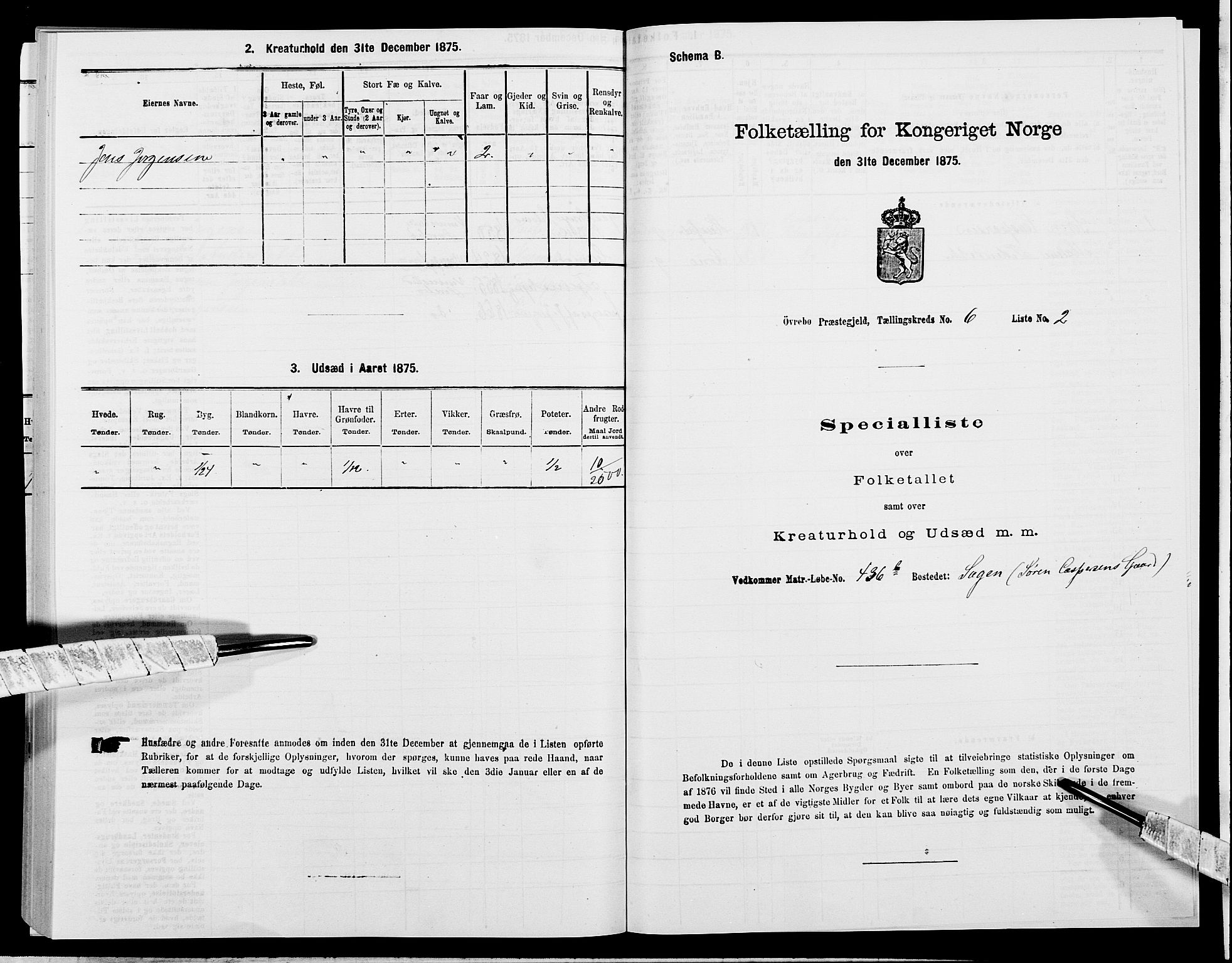 SAK, 1875 census for 1016P Øvrebø, 1875, p. 842