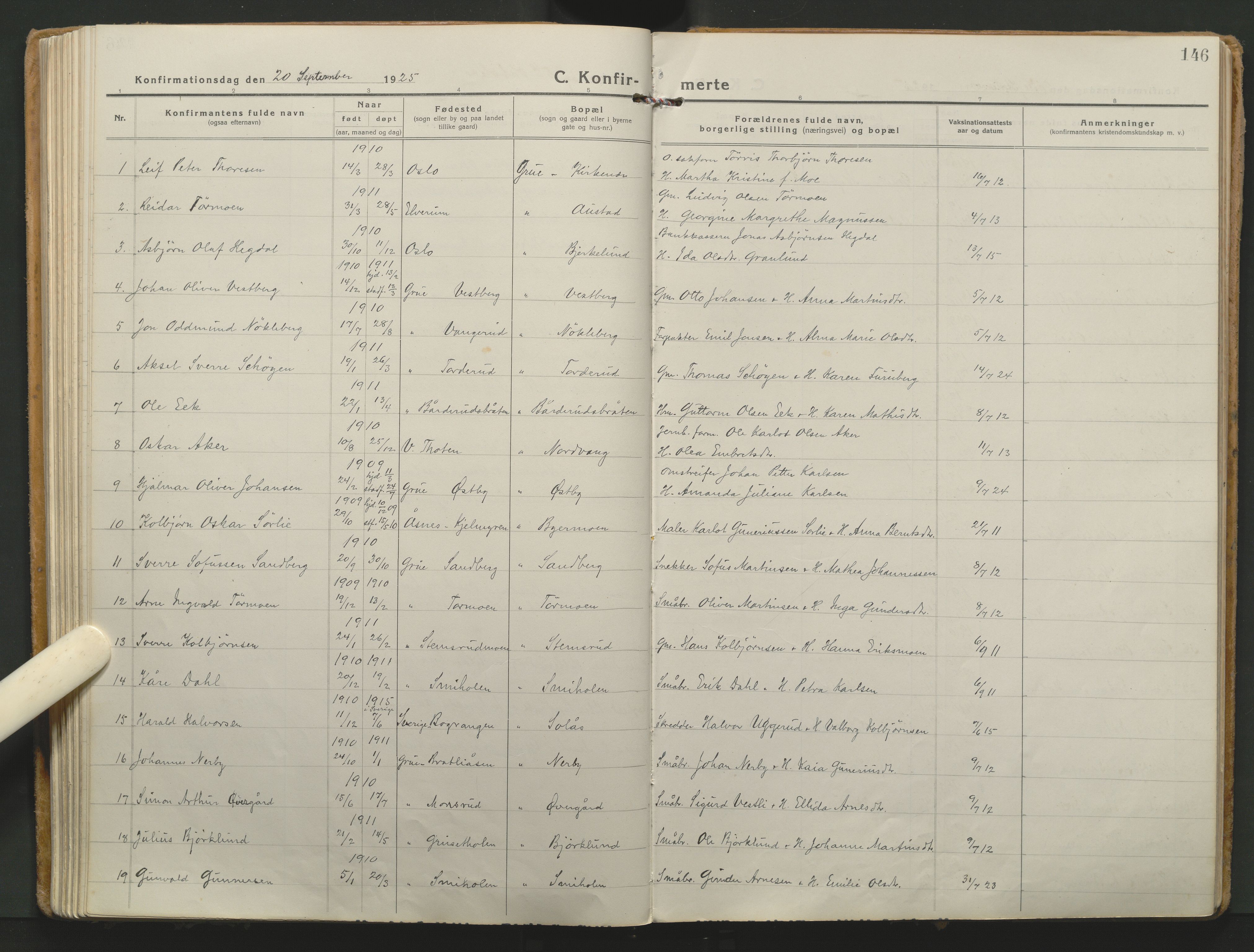 Grue prestekontor, SAH/PREST-036/H/Ha/Haa/L0018: Parish register (official) no. 18, 1923-1940, p. 146