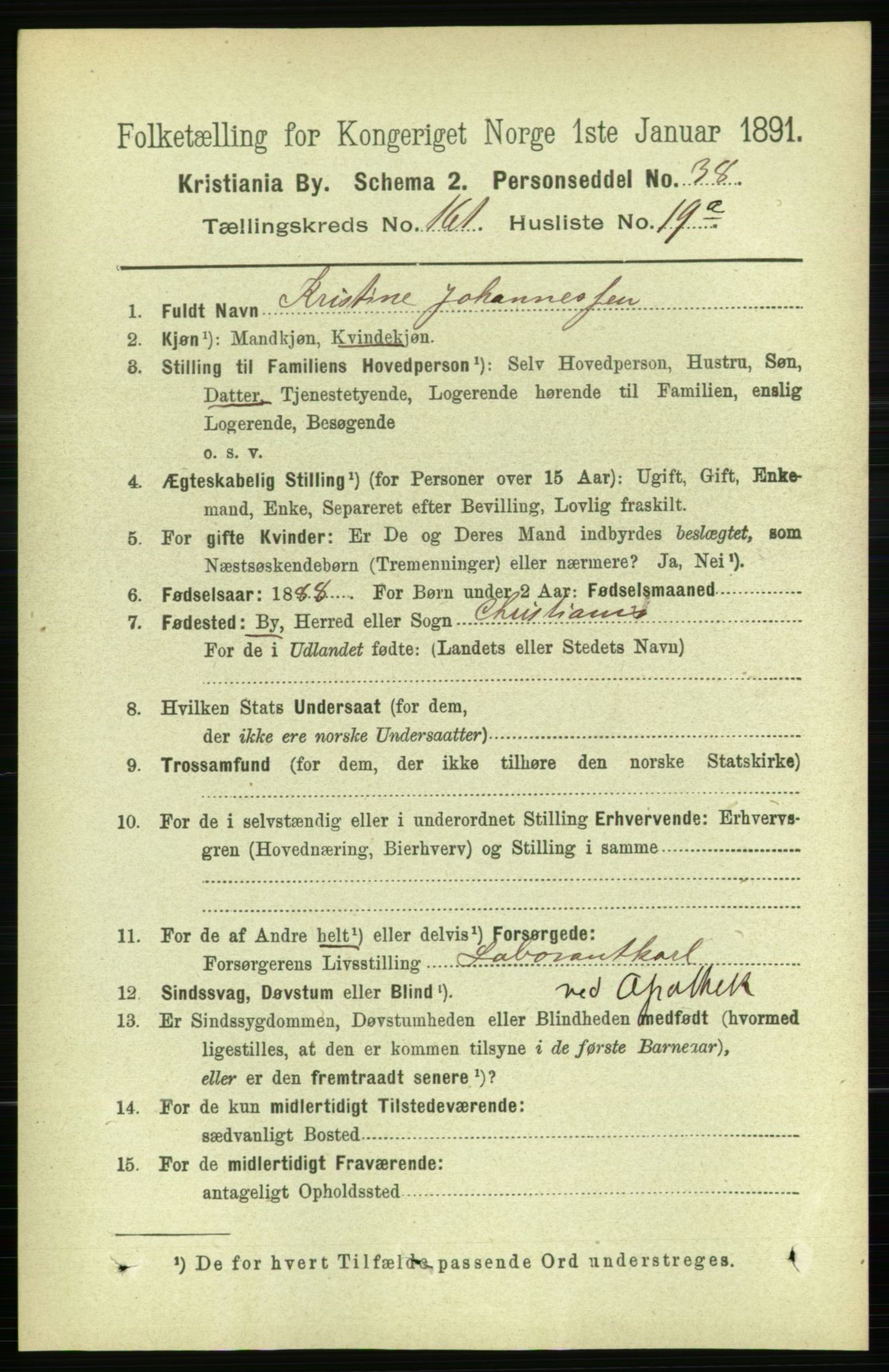 RA, 1891 census for 0301 Kristiania, 1891, p. 92163