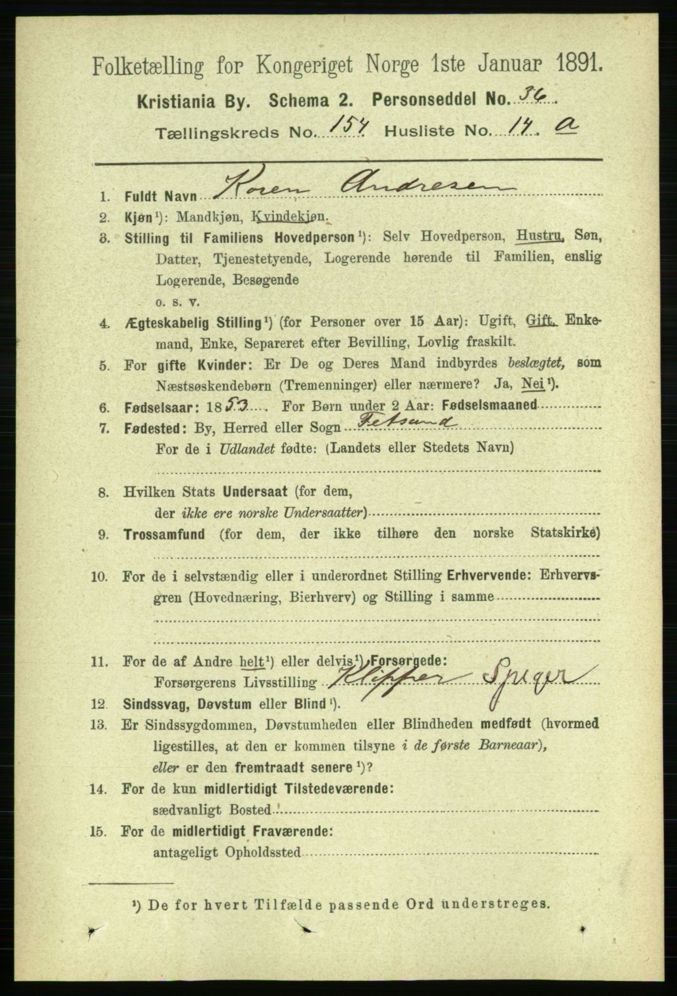 RA, 1891 census for 0301 Kristiania, 1891, p. 87845