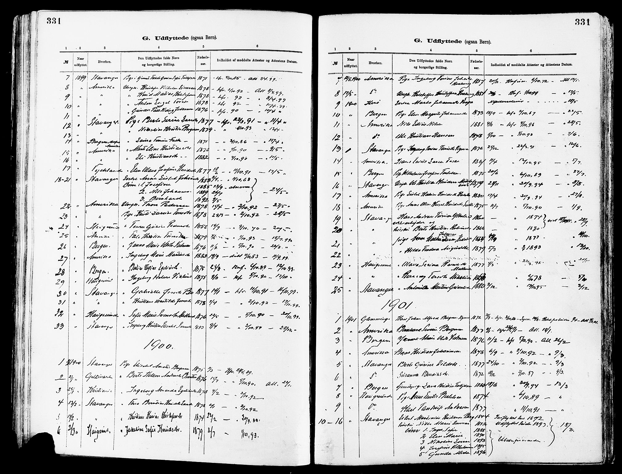 Avaldsnes sokneprestkontor, AV/SAST-A -101851/H/Ha/Haa/L0015: Parish register (official) no. A 15, 1880-1906, p. 331