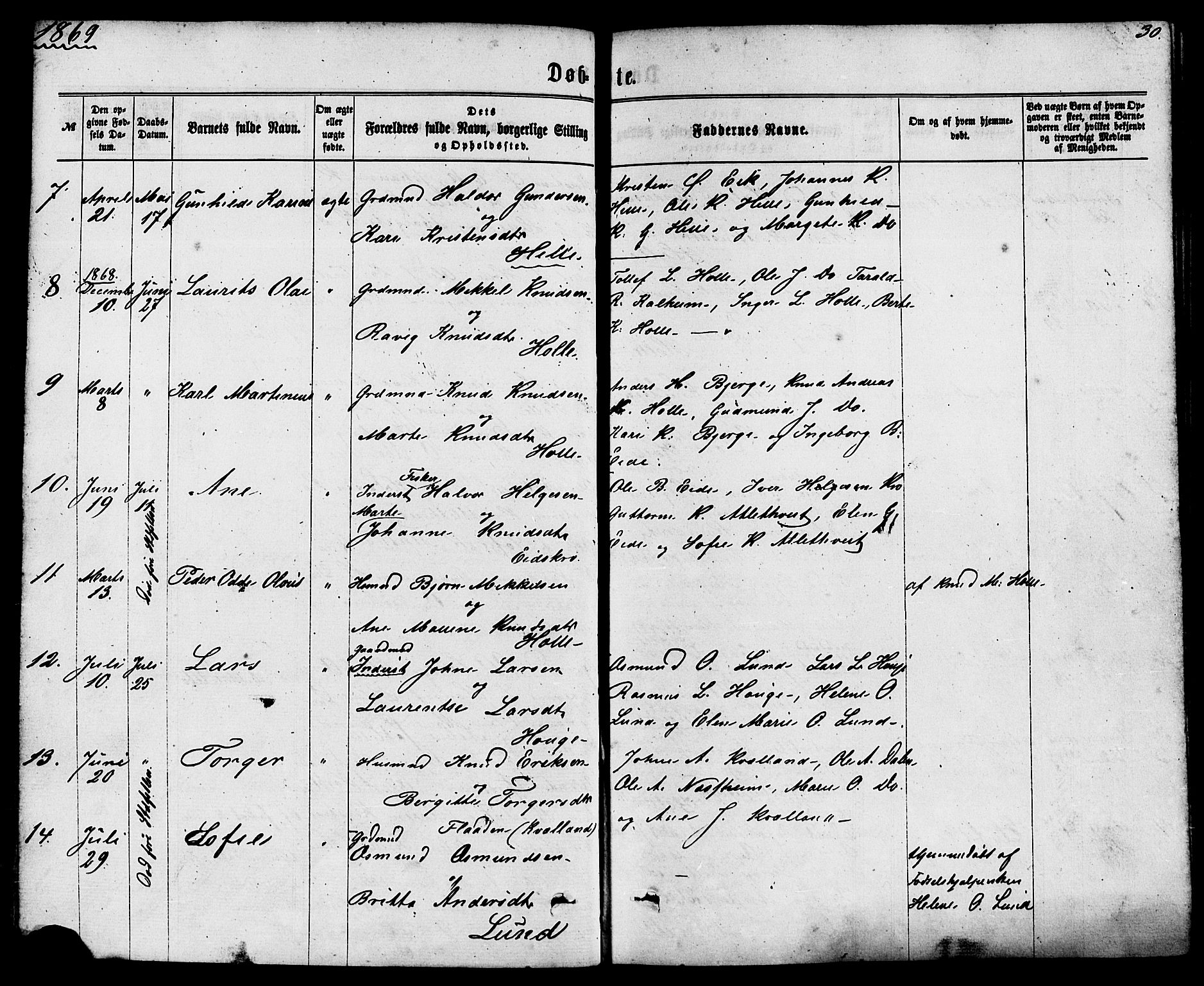 Nedstrand sokneprestkontor, AV/SAST-A-101841/01/IV: Parish register (official) no. A 10, 1861-1887, p. 30