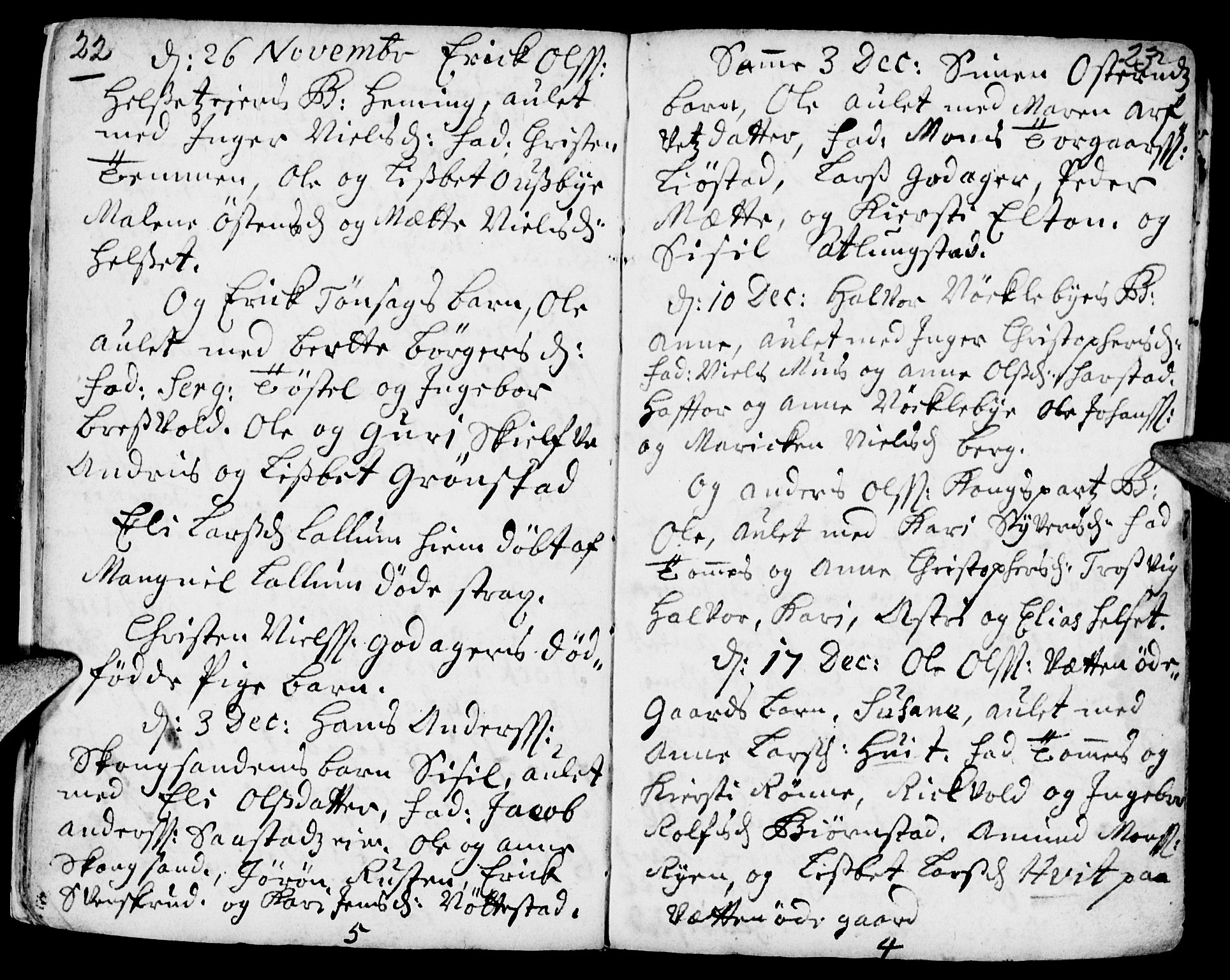 Stange prestekontor, AV/SAH-PREST-002/K/L0002: Parish register (official) no. 2, 1724-1740, p. 22-23