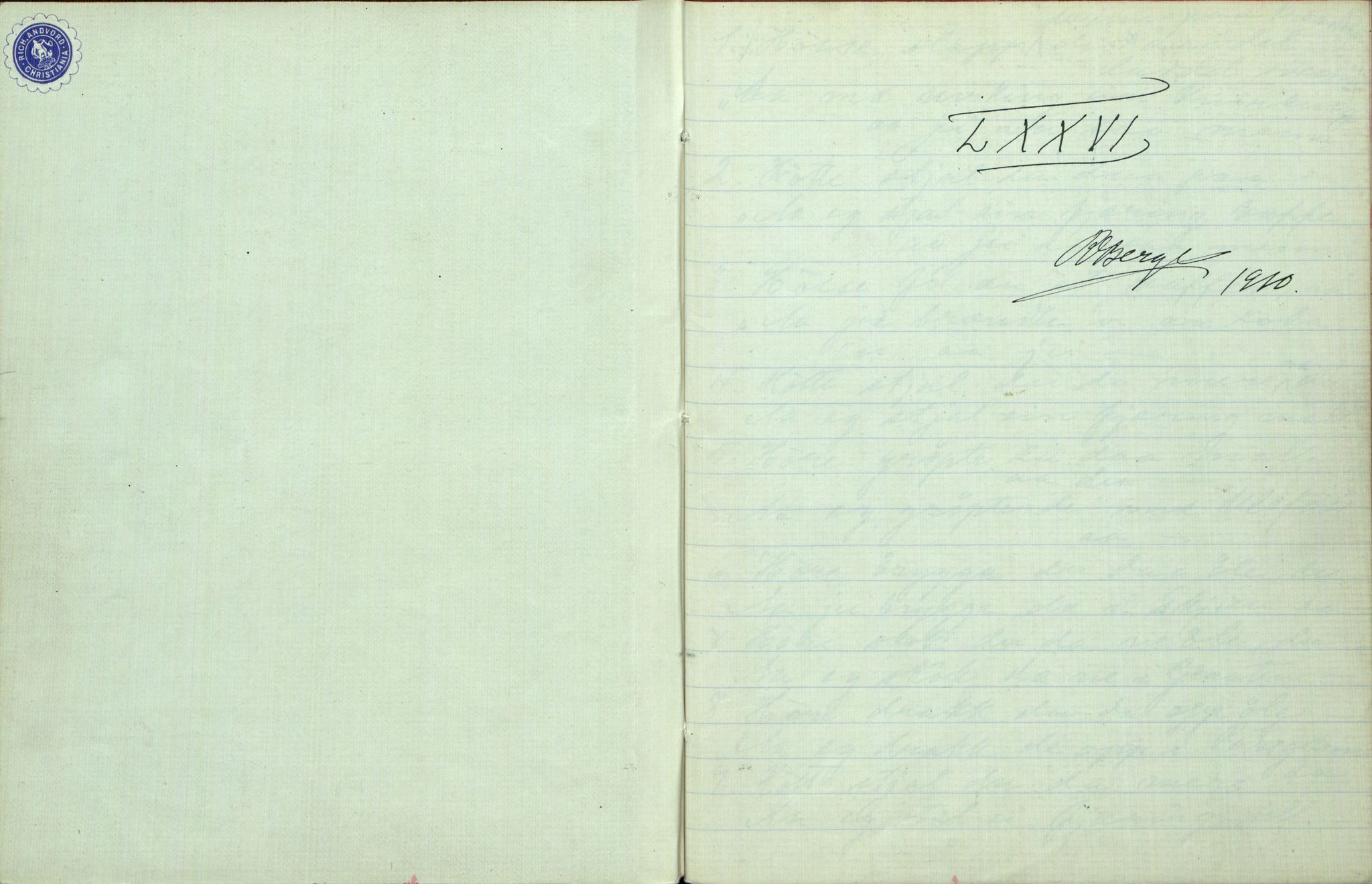 Rikard Berge, TEMU/TGM-A-1003/F/L0003/0017: 061-100 Innholdslister / 76 Sagn m.m., 1910, p. 1