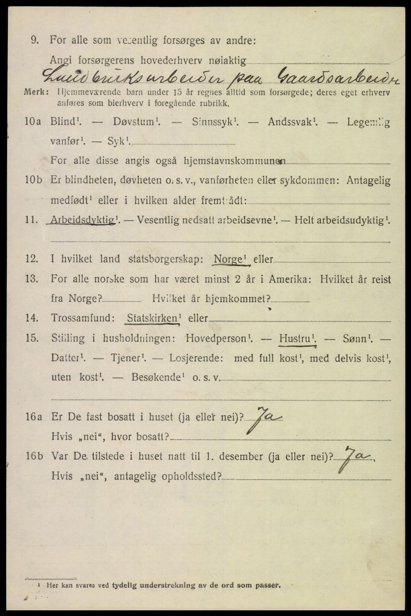 SAH, 1920 census for Kolbu, 1920, p. 2449