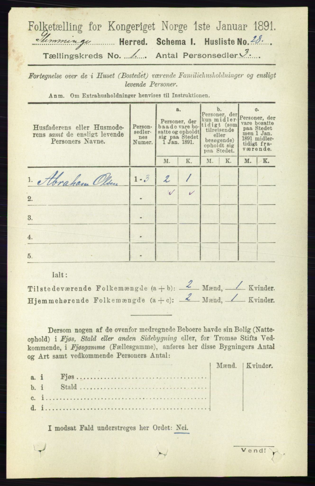 RA, 1891 census for 0132 Glemmen, 1891, p. 72