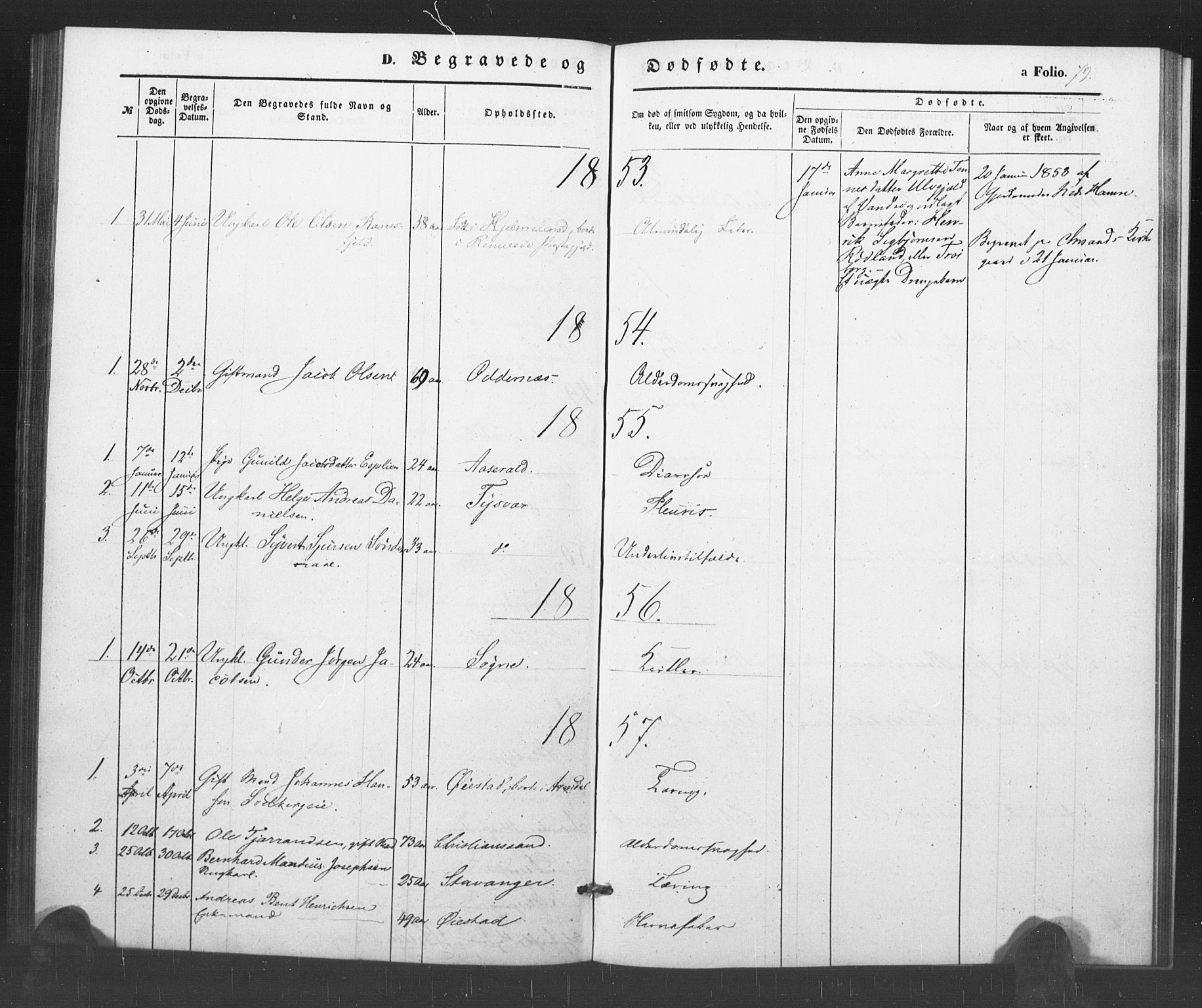 Kristiansand tukthus, SAK/1251-0009/I/Ih/L0001: Parish register (official) no. A 1, 1840-1875, p. 79