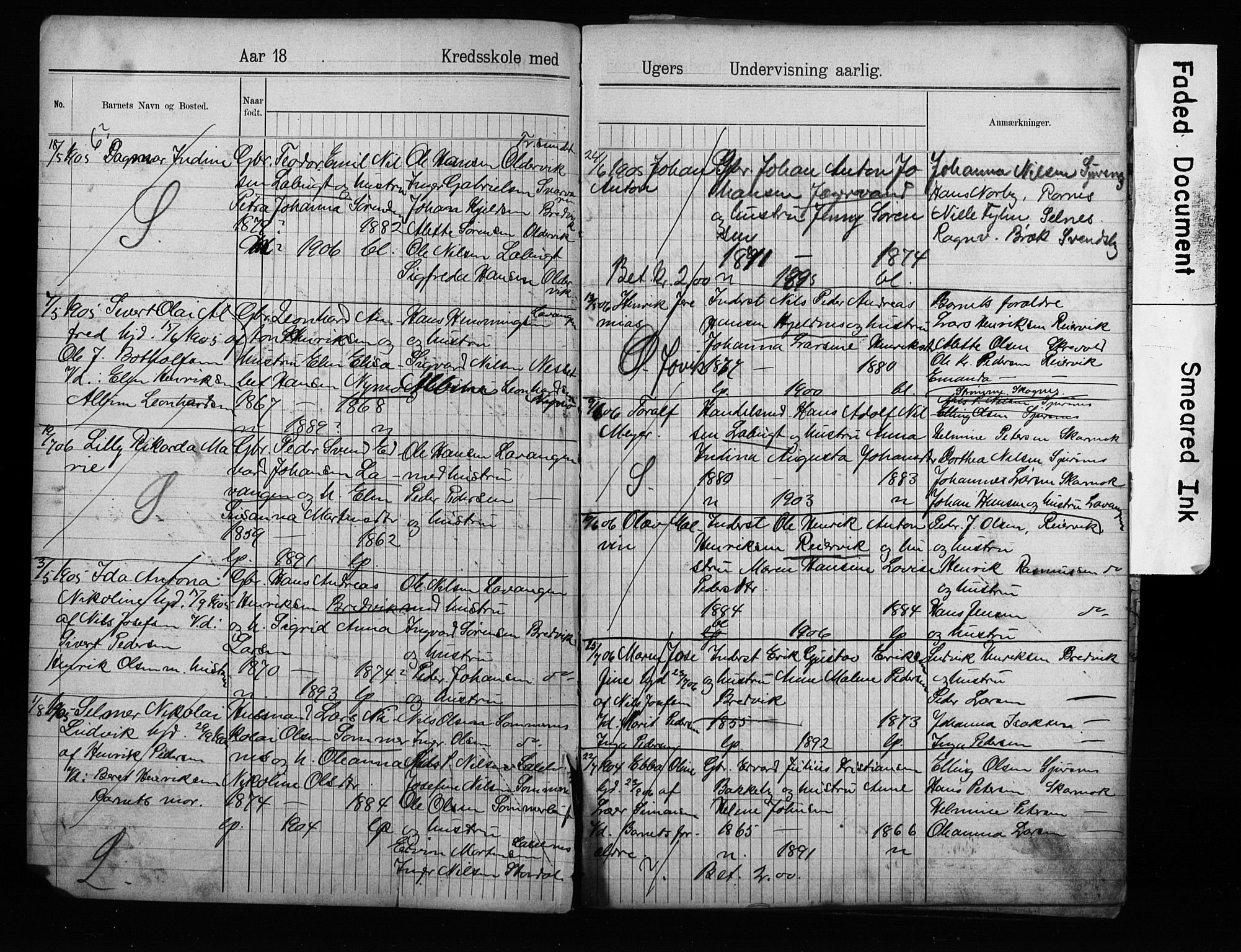 Lyngen sokneprestembete, AV/SATØ-S-1289/H/Ha/L0052/0001: Baptism register no. 52.1, 1895-1914