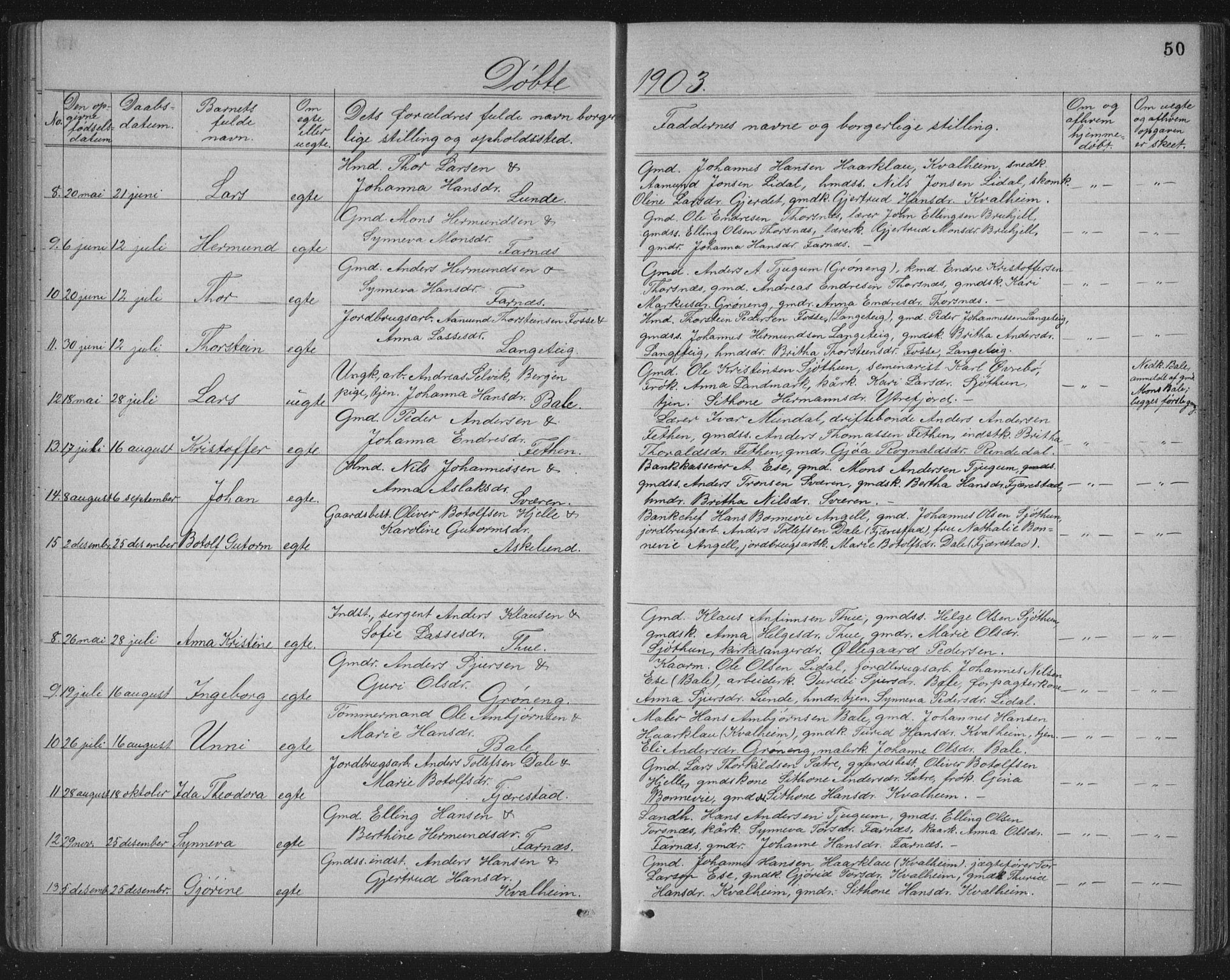 Balestrand sokneprestembete, AV/SAB-A-79601/H/Hab/Haba/L0002: Parish register (copy) no. A 2, 1880-1919, p. 50