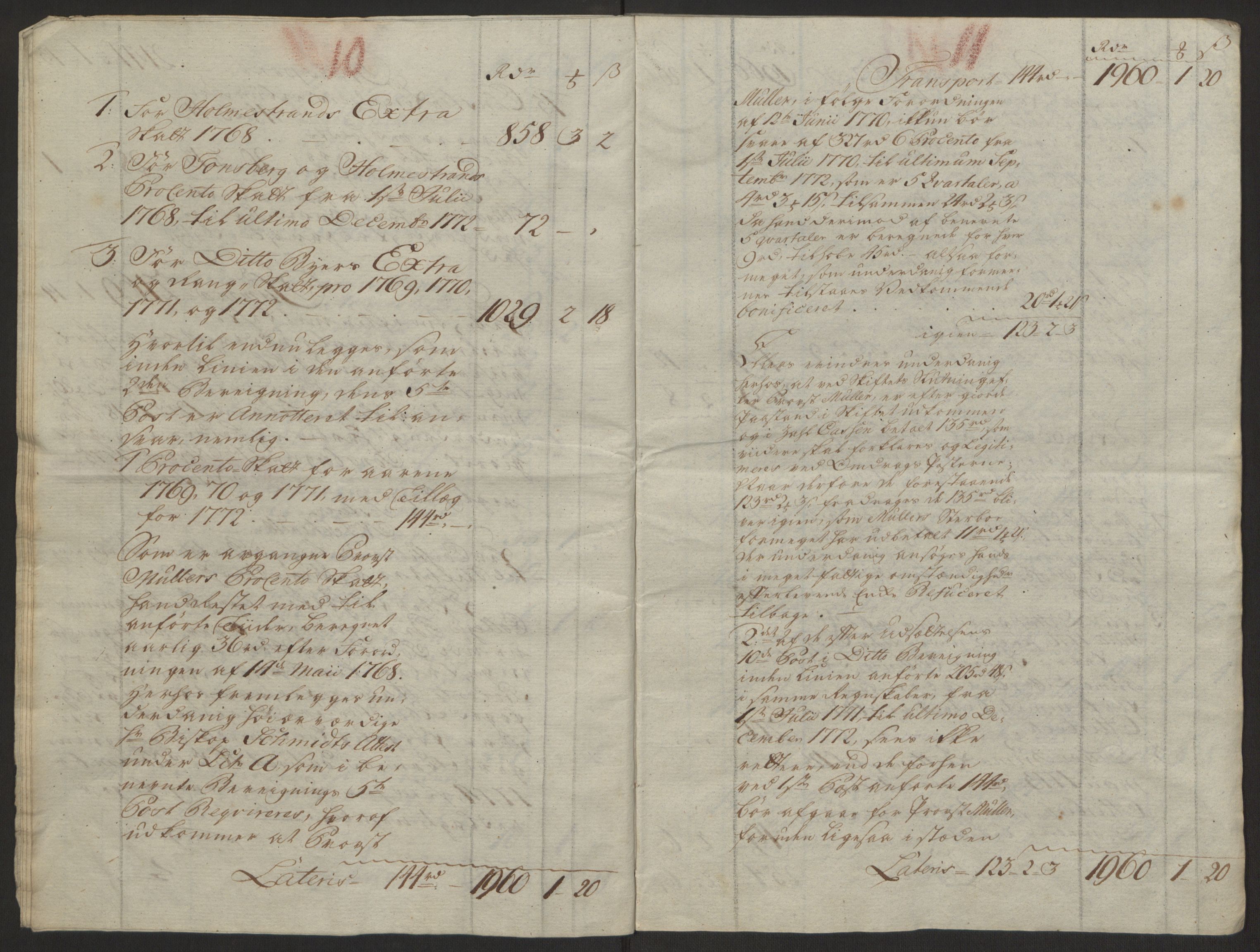 Rentekammeret inntil 1814, Reviderte regnskaper, Byregnskaper, AV/RA-EA-4066/R/Rh/L0162/0001: [H4] Kontribusjonsregnskap / Ekstraskatt, Tønsberg, 1762-1772, p. 484