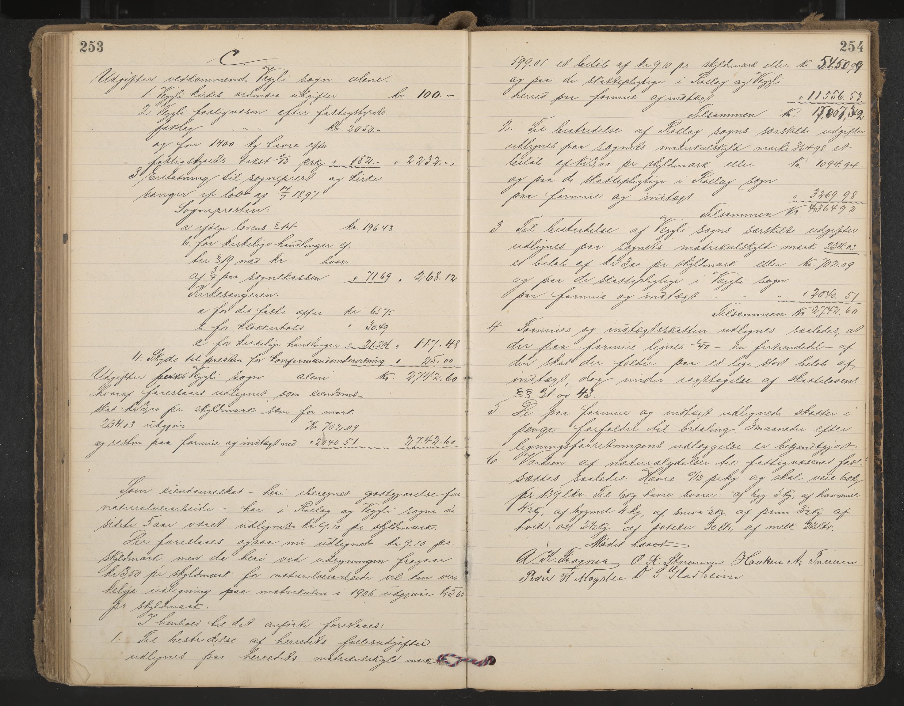 Rollag formannskap og sentraladministrasjon, IKAK/0632021-2/A/Aa/L0004: Møtebok, 1897-1909, p. 253-254