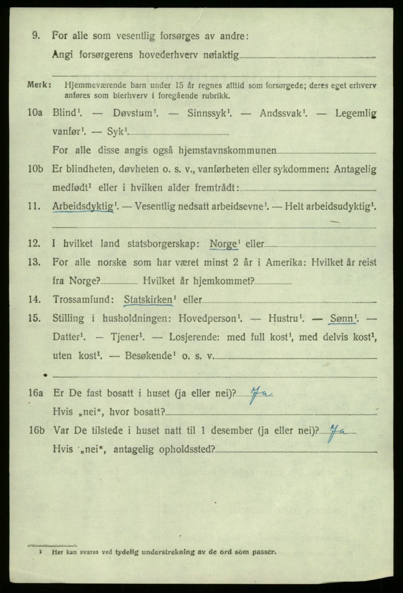 SAB, 1920 census for Vik, 1920, p. 7322