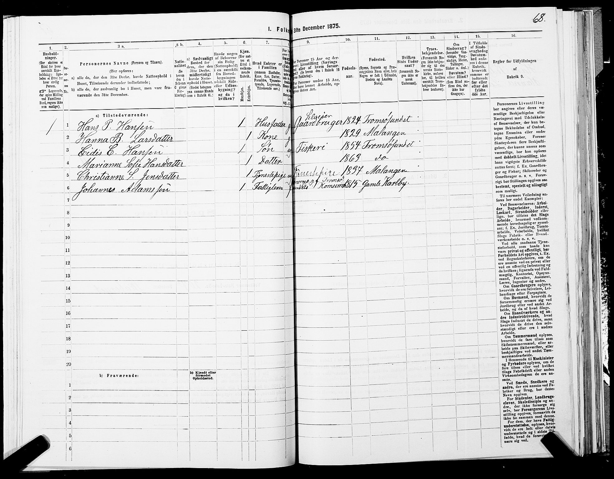 SATØ, 1875 census for 1934P Tromsøysund, 1875, p. 3068