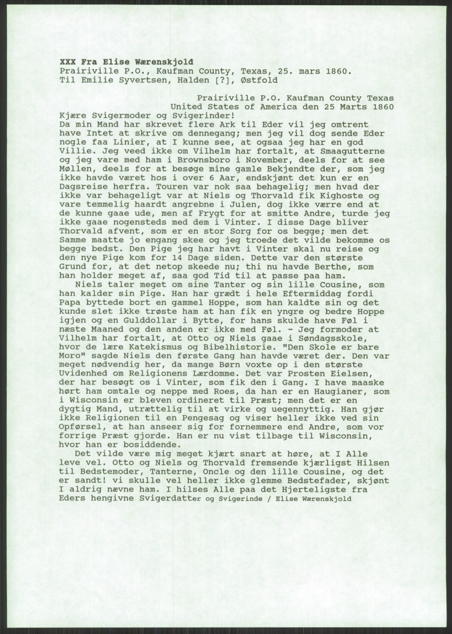 Samlinger til kildeutgivelse, Amerikabrevene, AV/RA-EA-4057/F/L0039: Innlån fra Ole Kolsrud, Buskerud og Ferdinand Næshagen, Østfold, 1860-1972, p. 7