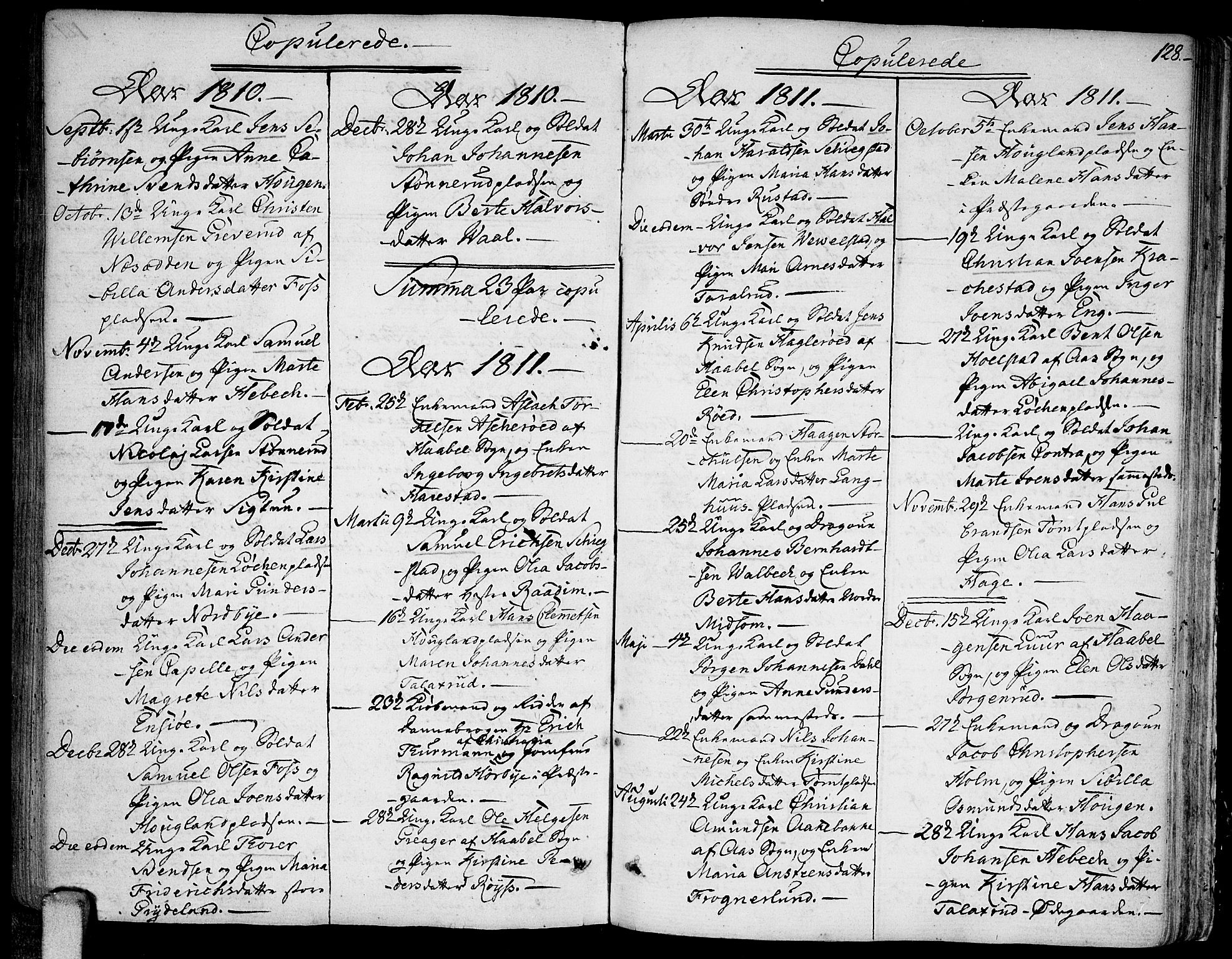 Kråkstad prestekontor Kirkebøker, SAO/A-10125a/F/Fa/L0002: Parish register (official) no. I 2, 1786-1814, p. 128