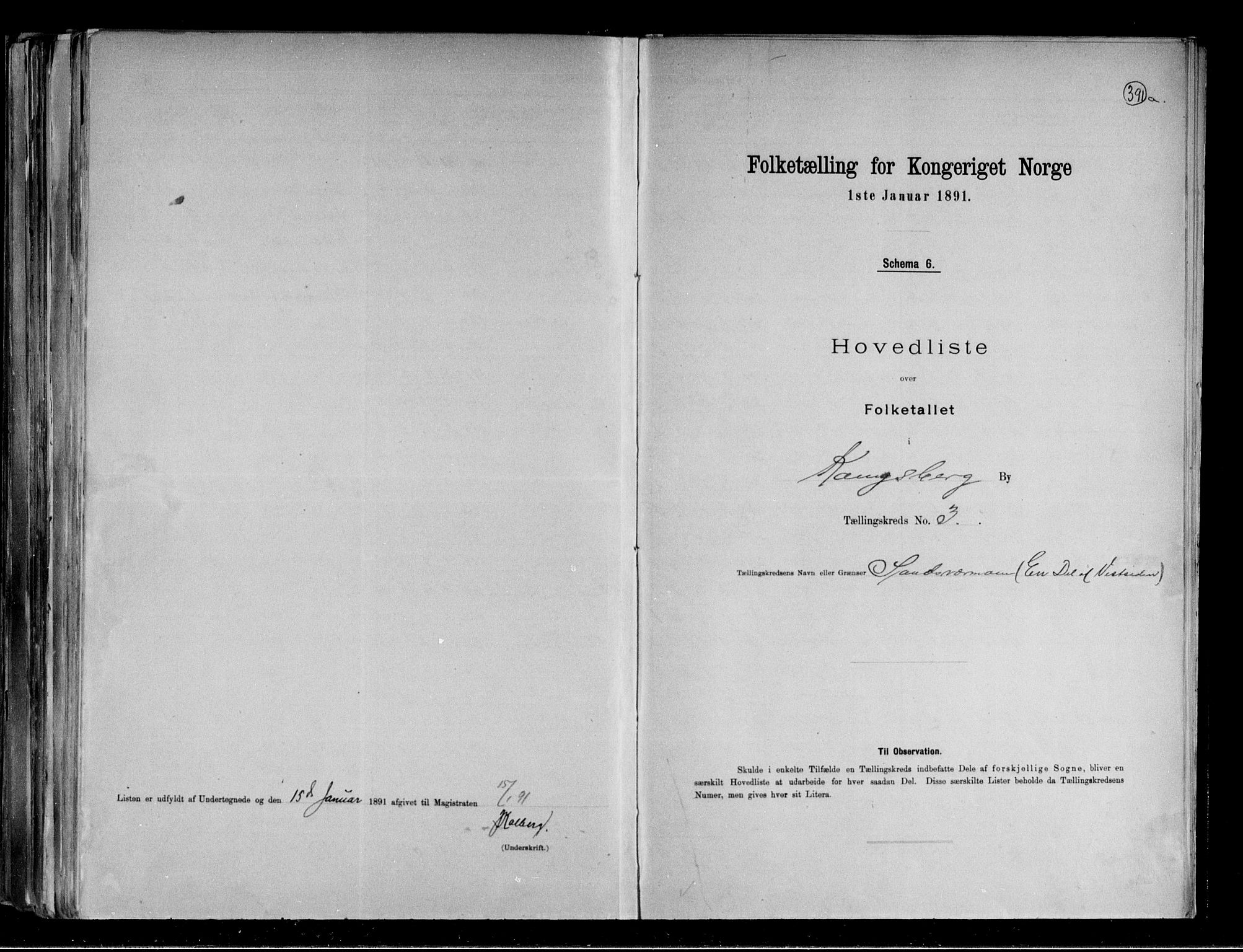 RA, 1891 census for 0604 Kongsberg, 1891, p. 8