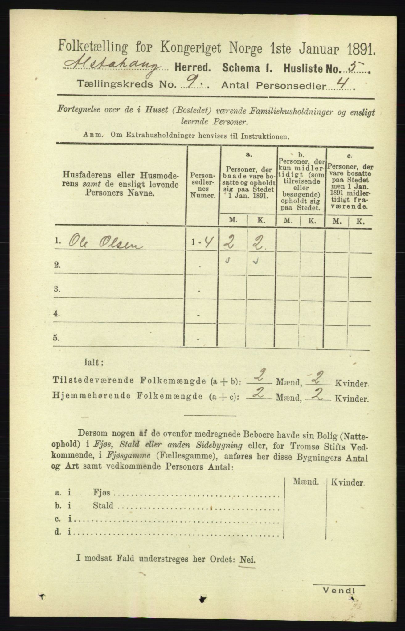 RA, 1891 census for 1820 Alstahaug, 1891, p. 3209