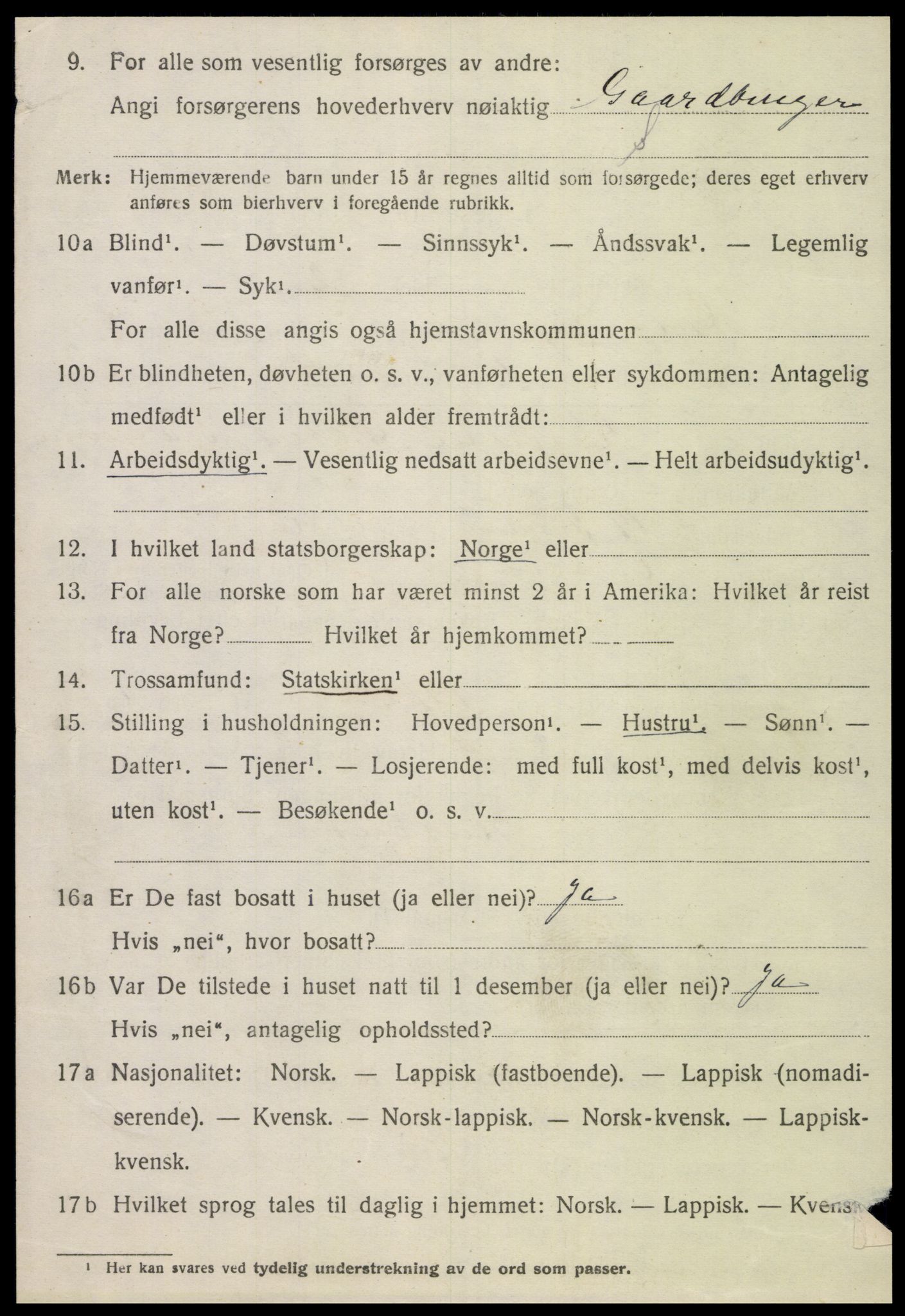 SAT, 1920 census for Grong, 1920, p. 4834