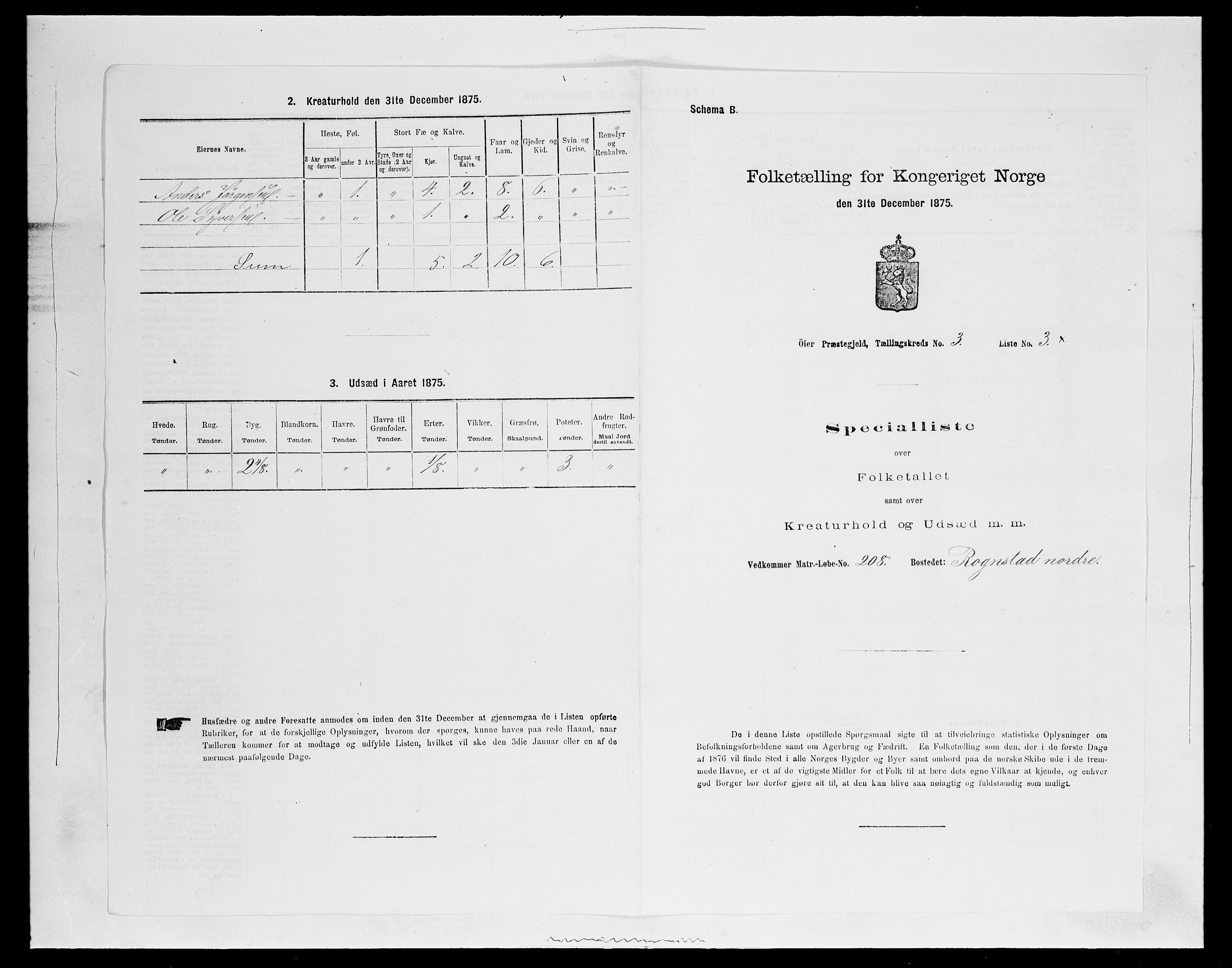 SAH, 1875 census for 0521P Øyer, 1875, p. 608