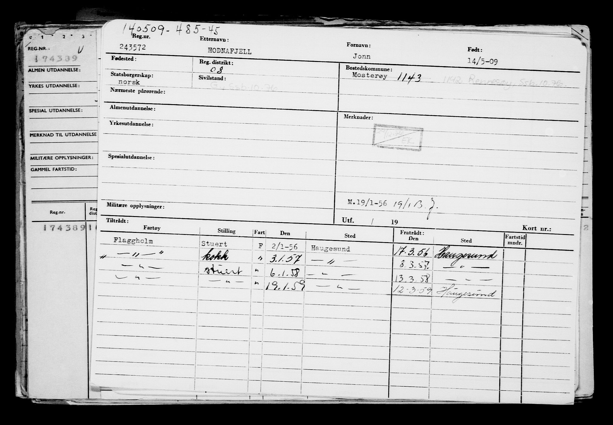 Direktoratet for sjømenn, AV/RA-S-3545/G/Gb/L0083: Hovedkort, 1909, p. 171