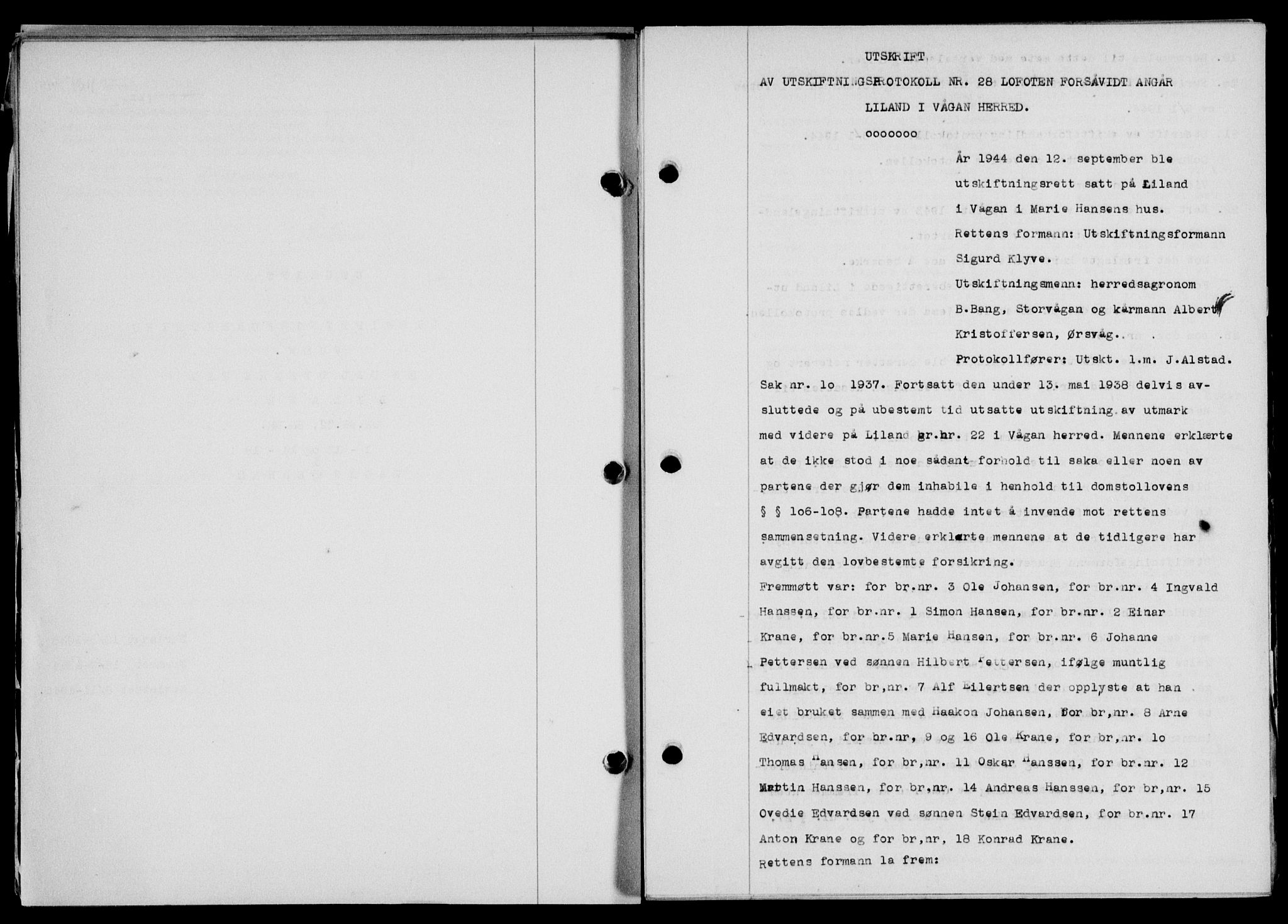 Lofoten sorenskriveri, SAT/A-0017/1/2/2C/L0013a: Mortgage book no. 13a, 1944-1946, Diary no: : 1104/1945