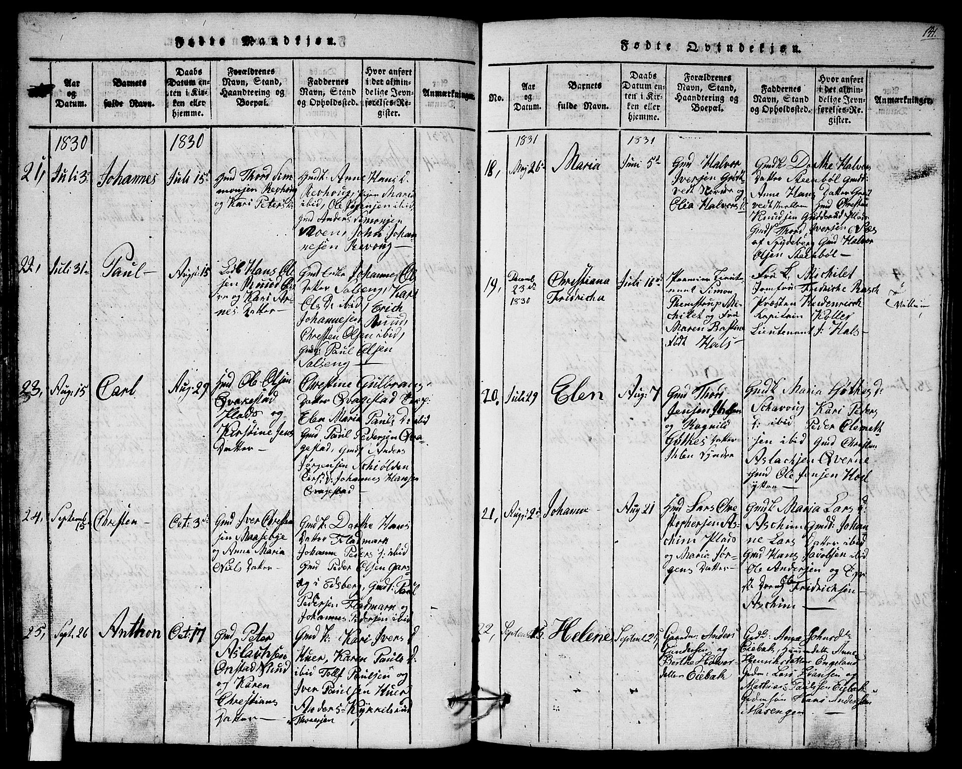 Askim prestekontor Kirkebøker, AV/SAO-A-10900/G/Ga/L0001: Parish register (copy) no. 1, 1817-1846, p. 140-141