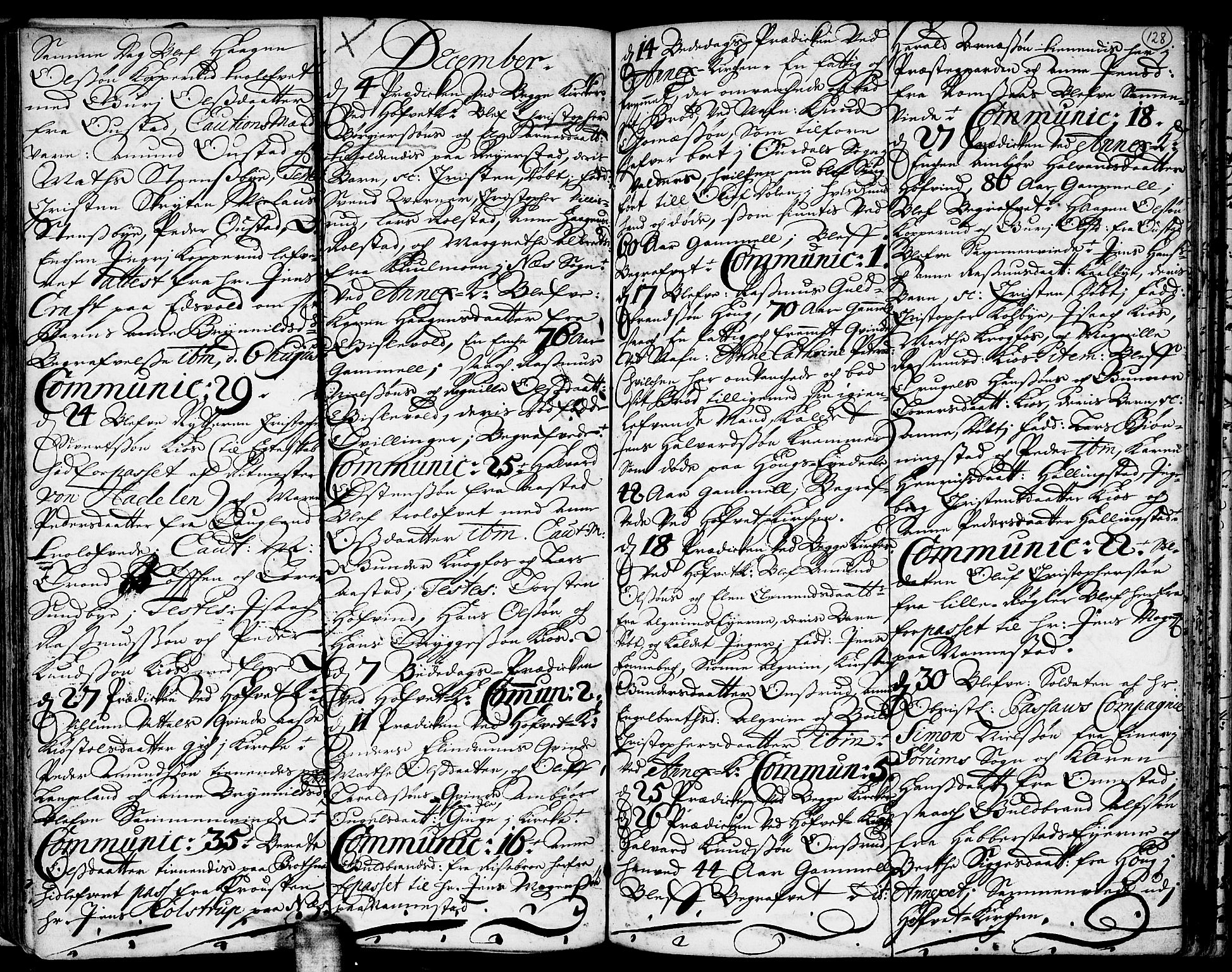 Ullensaker prestekontor Kirkebøker, AV/SAO-A-10236a/F/Fa/L0001: Parish register (official) no. I 1, 1689-1701, p. 128