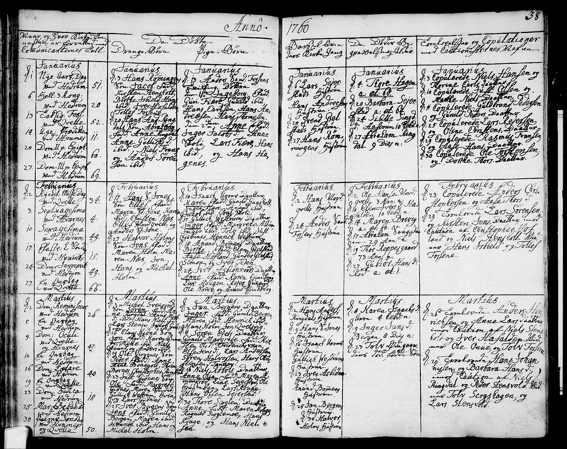 Hedrum kirkebøker, SAKO/A-344/F/Fa/L0001: Parish register (official) no. I 1, 1751-1785, p. 38