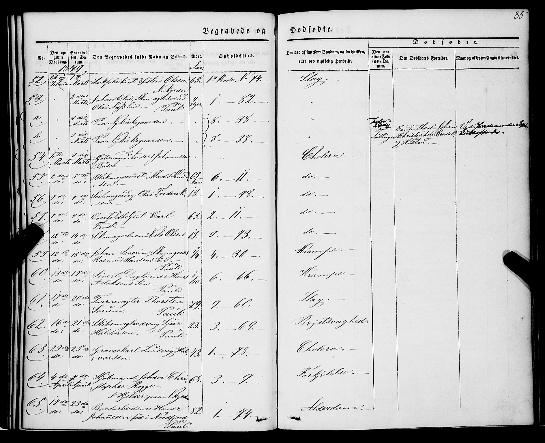 Nykirken Sokneprestembete, AV/SAB-A-77101/H/Haa/L0041: Parish register (official) no. E 1, 1833-1850, p. 85