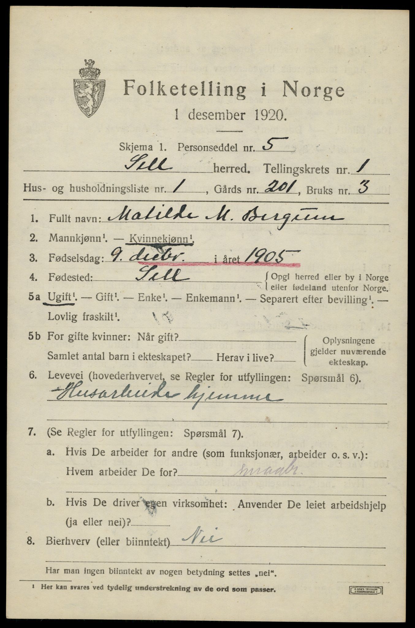 SAH, 1920 census for Sel, 1920, p. 824