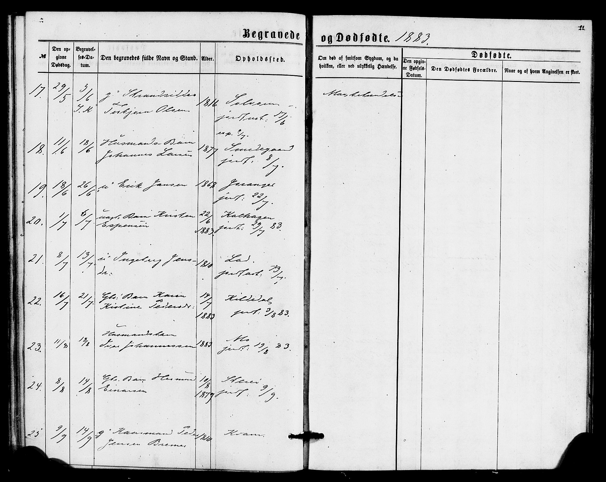 Hafslo sokneprestembete, AV/SAB-A-80301/H/Haa/Haaa/L0014: Parish register (official) no. A 14, 1877-1886, p. 22