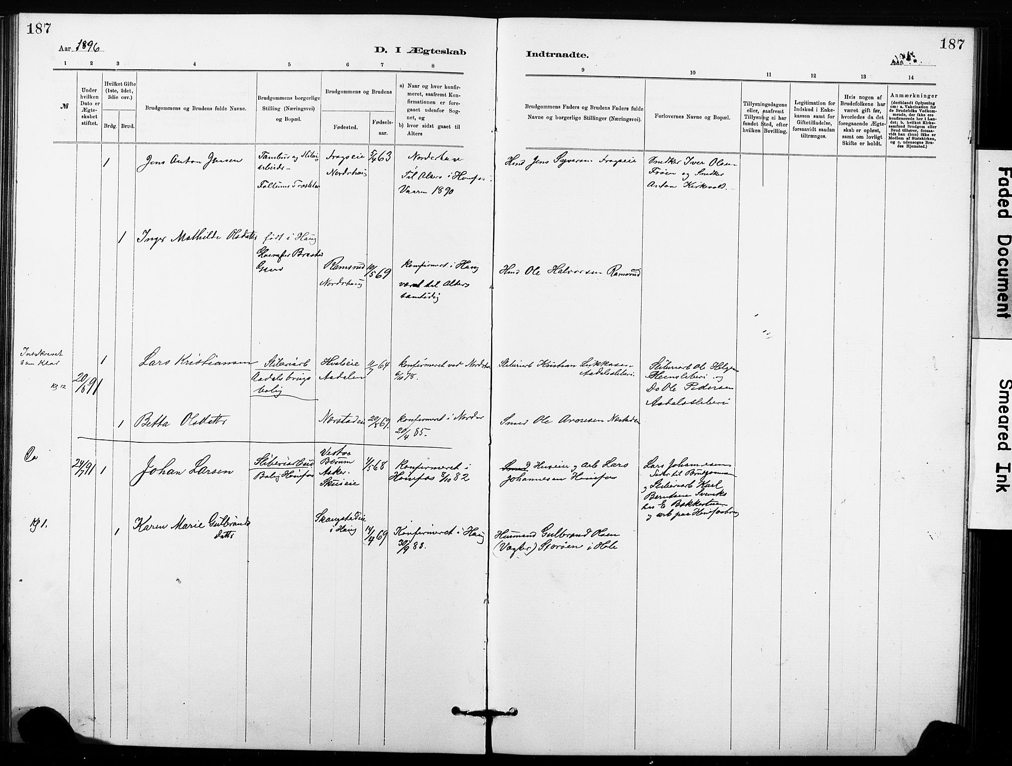 Hønefoss kirkebøker, AV/SAKO-A-609/G/Ga/L0001: Parish register (copy) no. 1, 1870-1887, p. 187