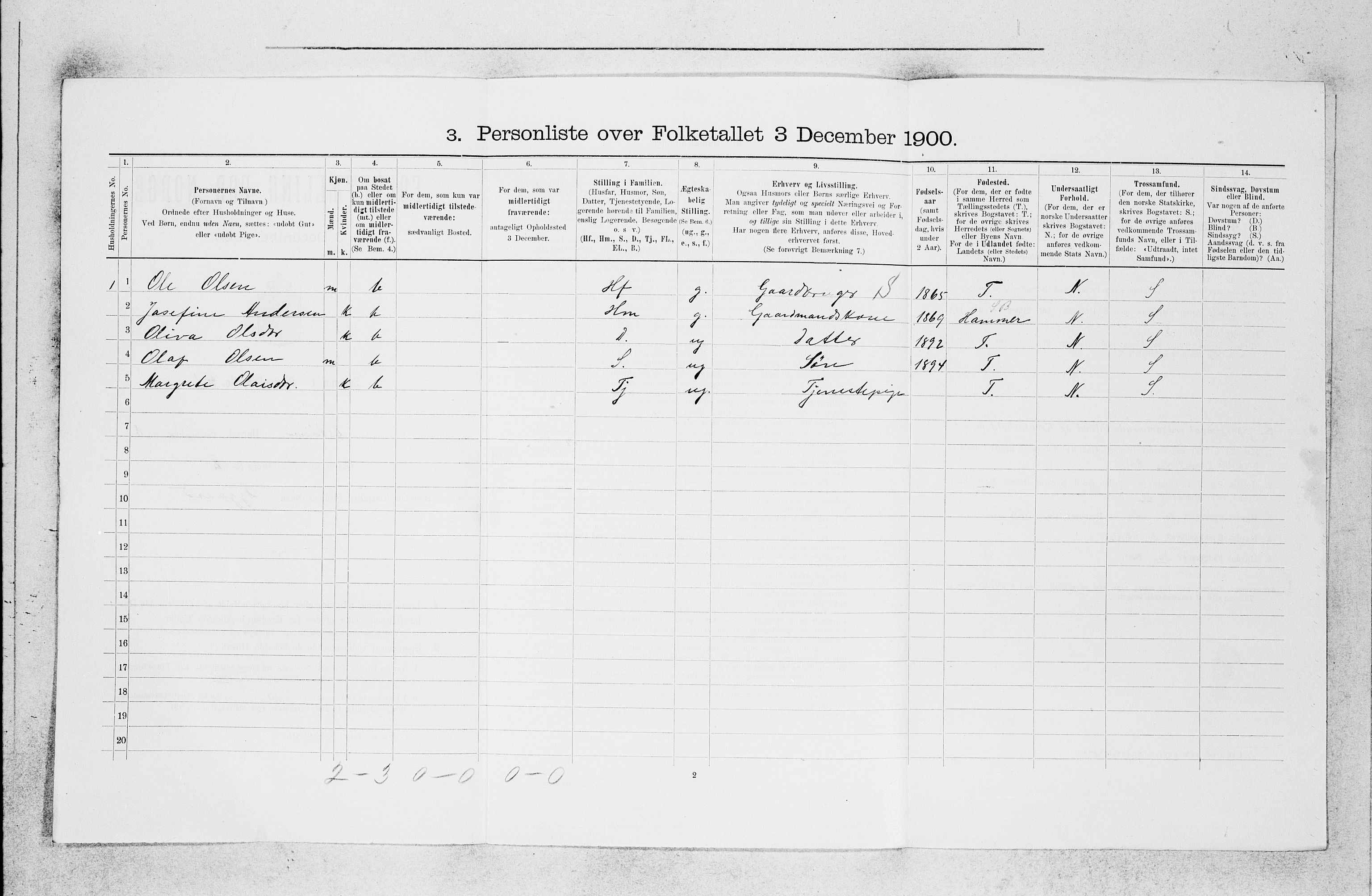 SAB, 1900 census for Askøy, 1900, p. 1152