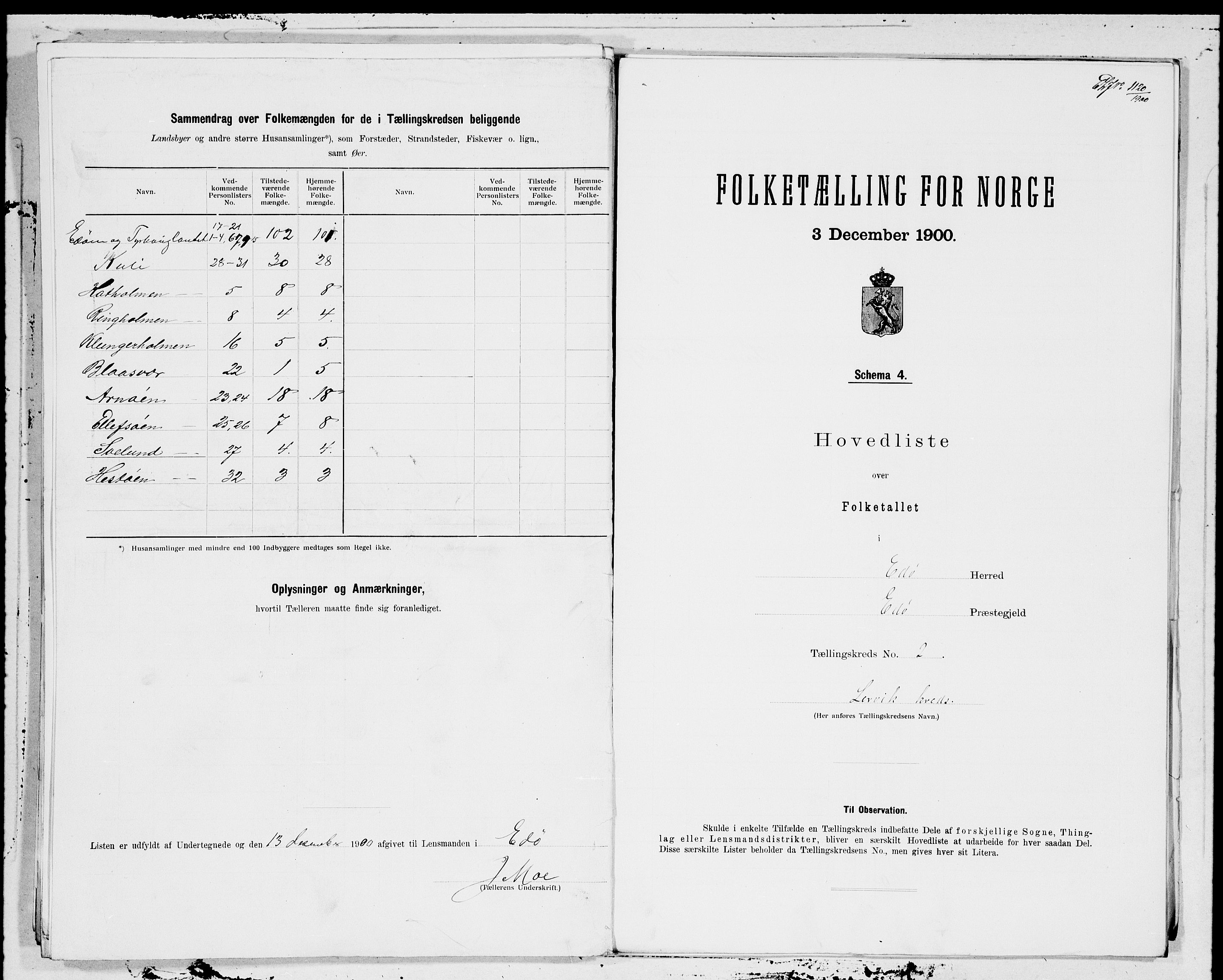 SAT, 1900 census for Edøy, 1900, p. 4