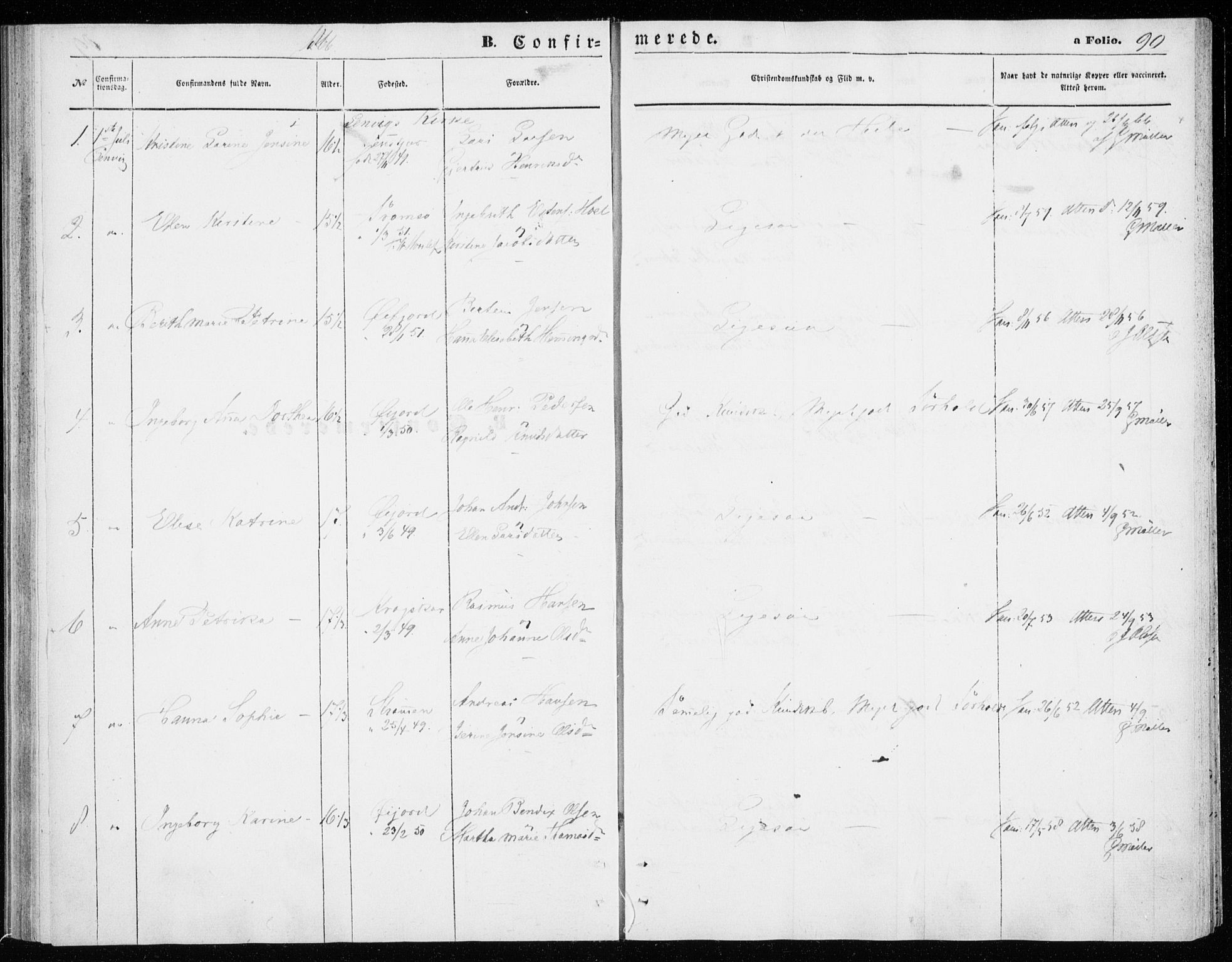 Lenvik sokneprestembete, AV/SATØ-S-1310/H/Ha/Haa/L0009kirke: Parish register (official) no. 9, 1866-1873, p. 90