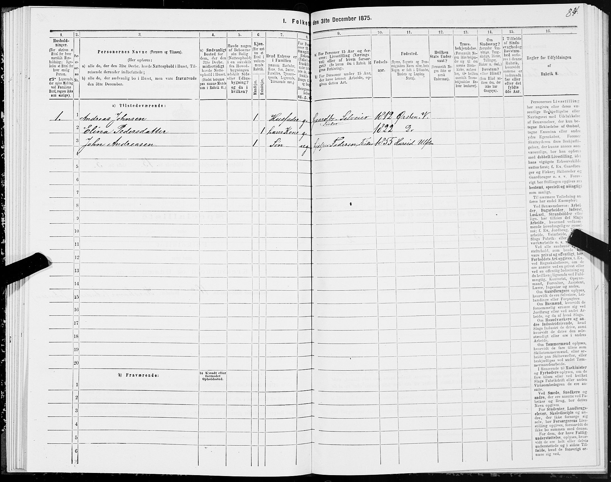 SAT, 1875 census for 1516P Ulstein, 1875, p. 5084