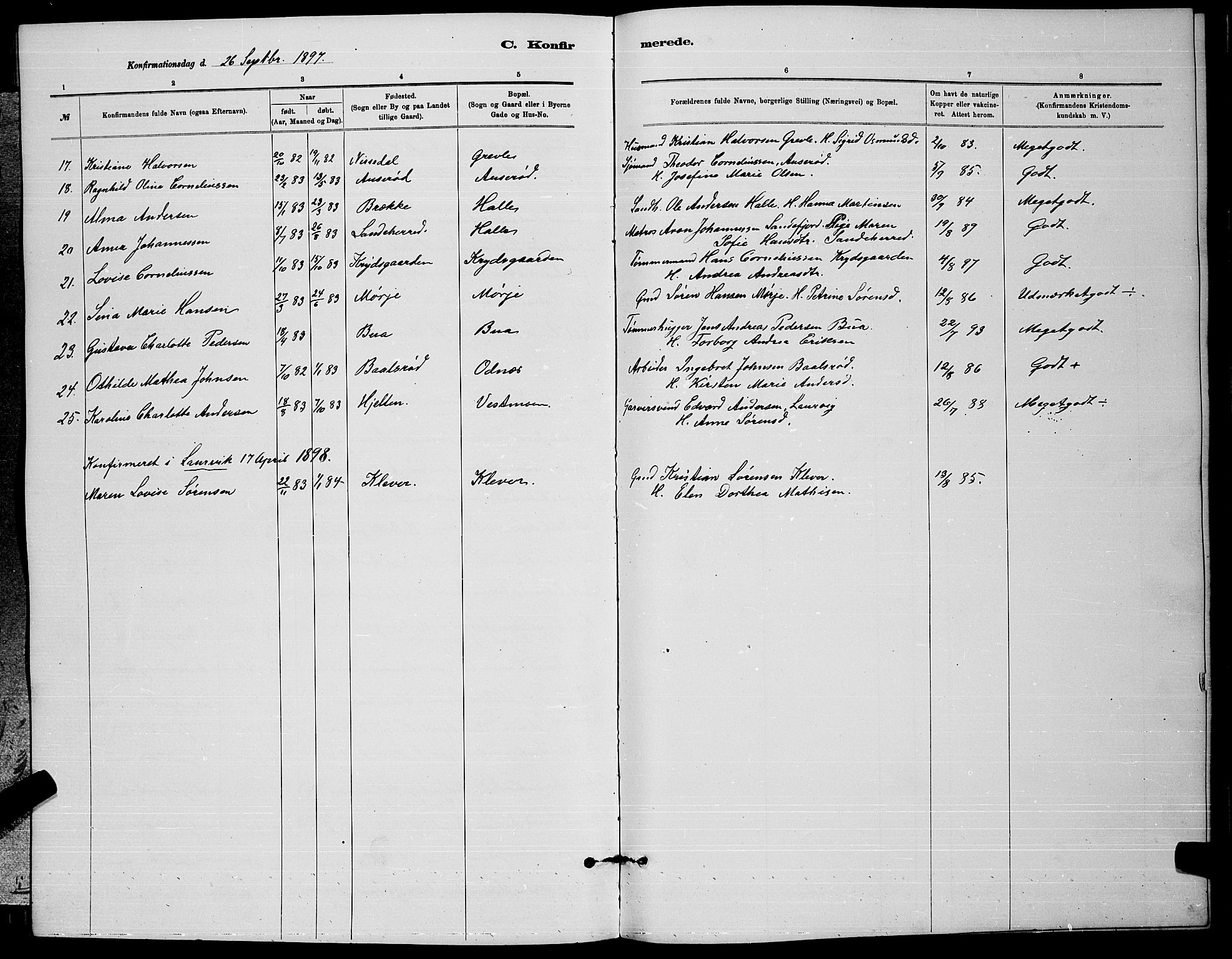 Brunlanes kirkebøker, AV/SAKO-A-342/G/Ga/L0003: Parish register (copy) no. I 3, 1877-1898